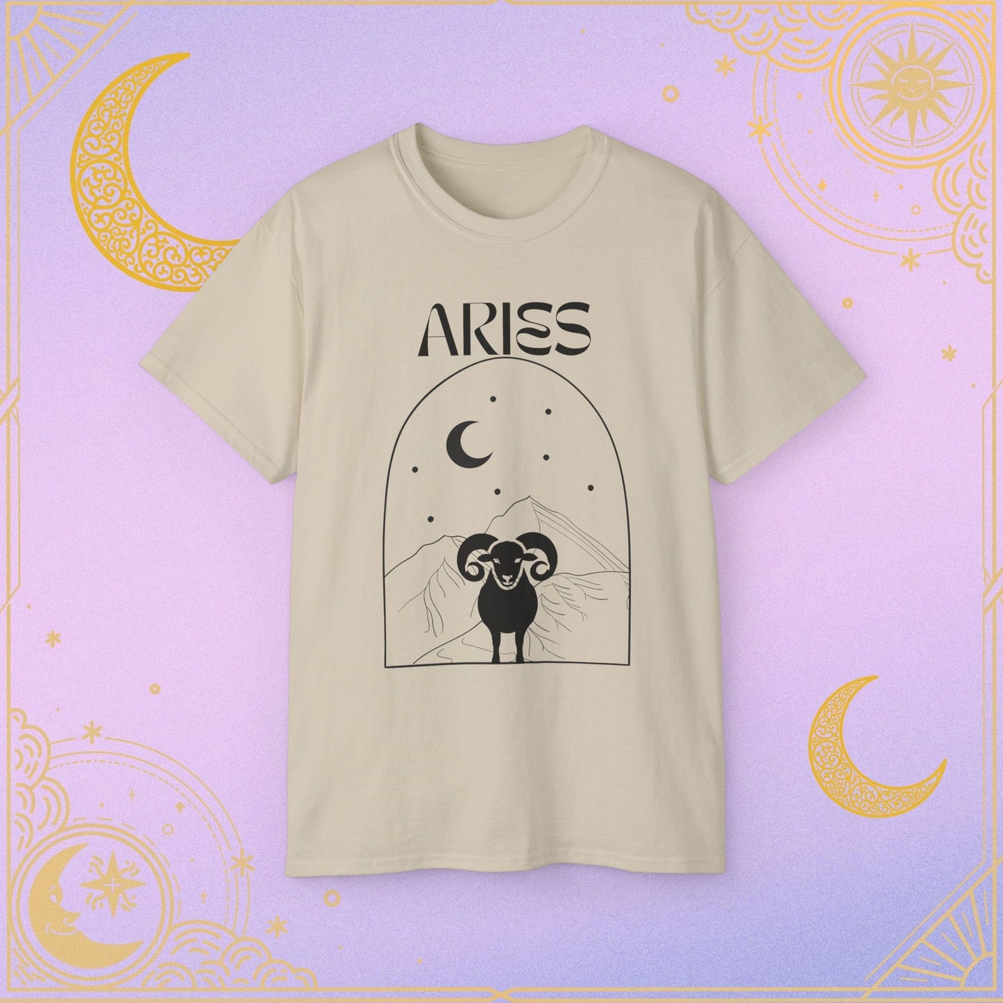 Astrology Aries Tee, Unisex Cotton Shirt, Zodiac Graphic T-Shirt, Birthday Gift, Horoscope Apparel, Astrology Fashion