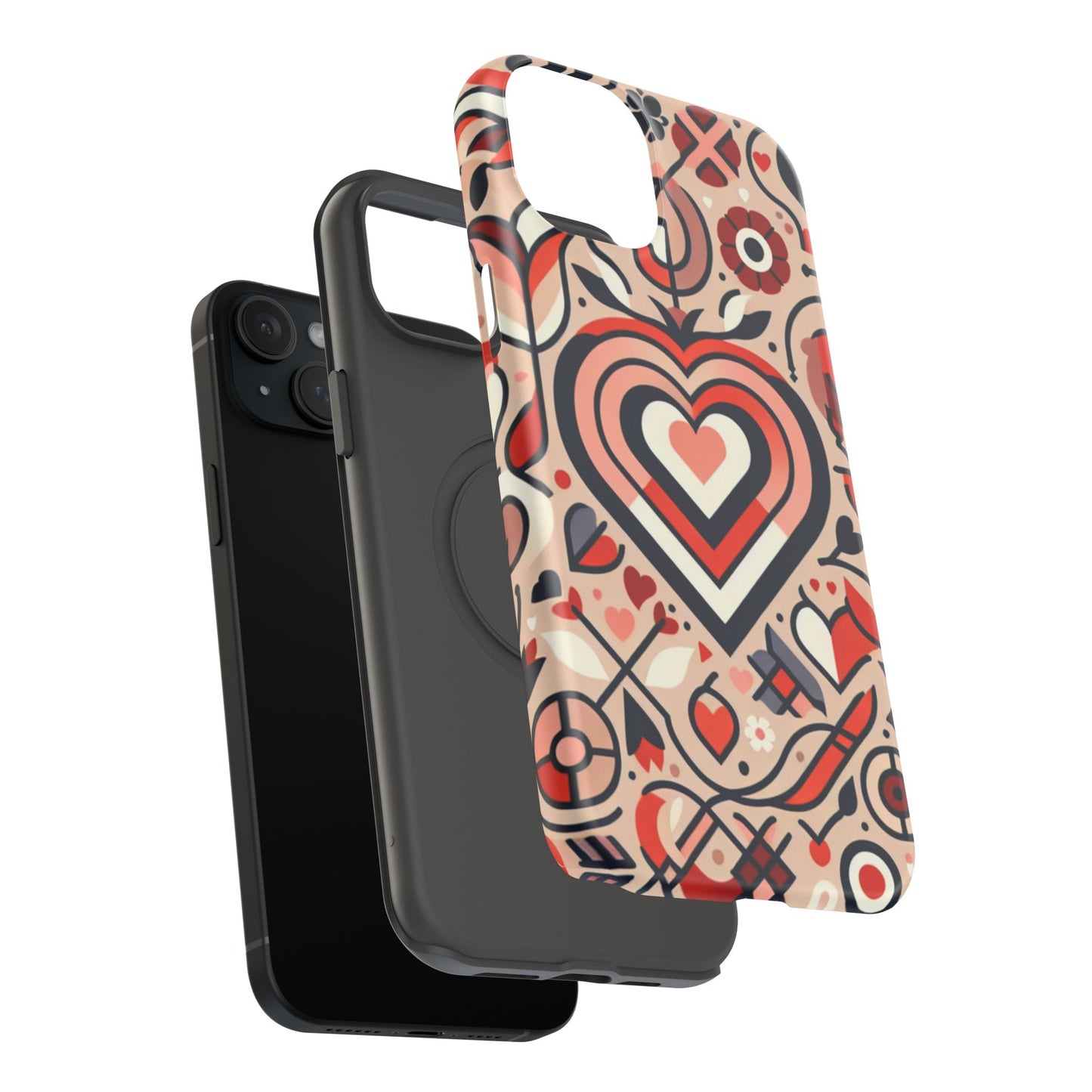 Heartfelt Impact-Resistant Phone Cases, Durable Phone Covers, Love-Themed Accessories, Valentine's Gifts, Unique Tech Cases