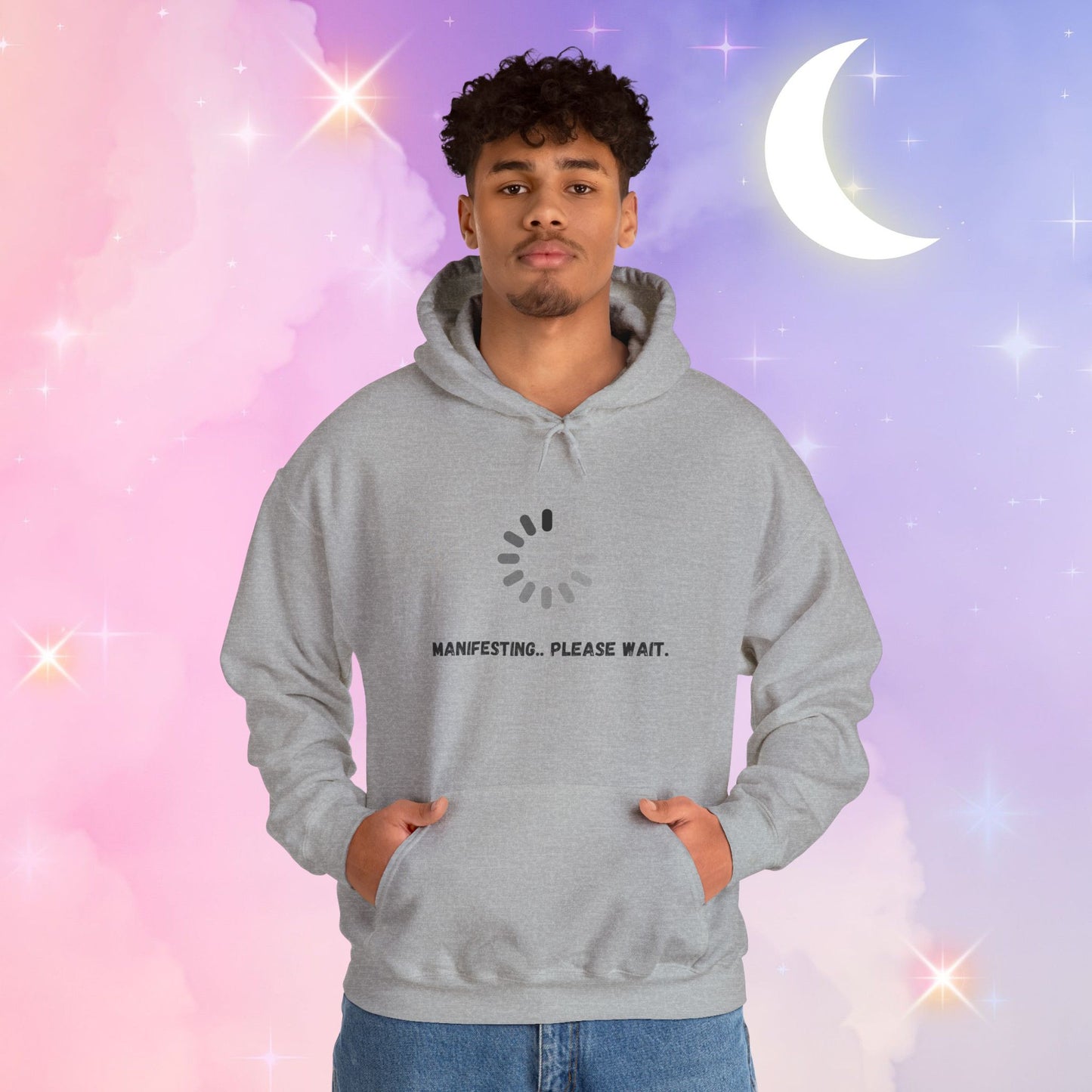 Manifesting Hoodie - Unisex Heavy Blend™ Sweatshirt, Cozy Layer for Dreamers, Gift for Friends, Affirmation Apparel, Self-Care Fashion
