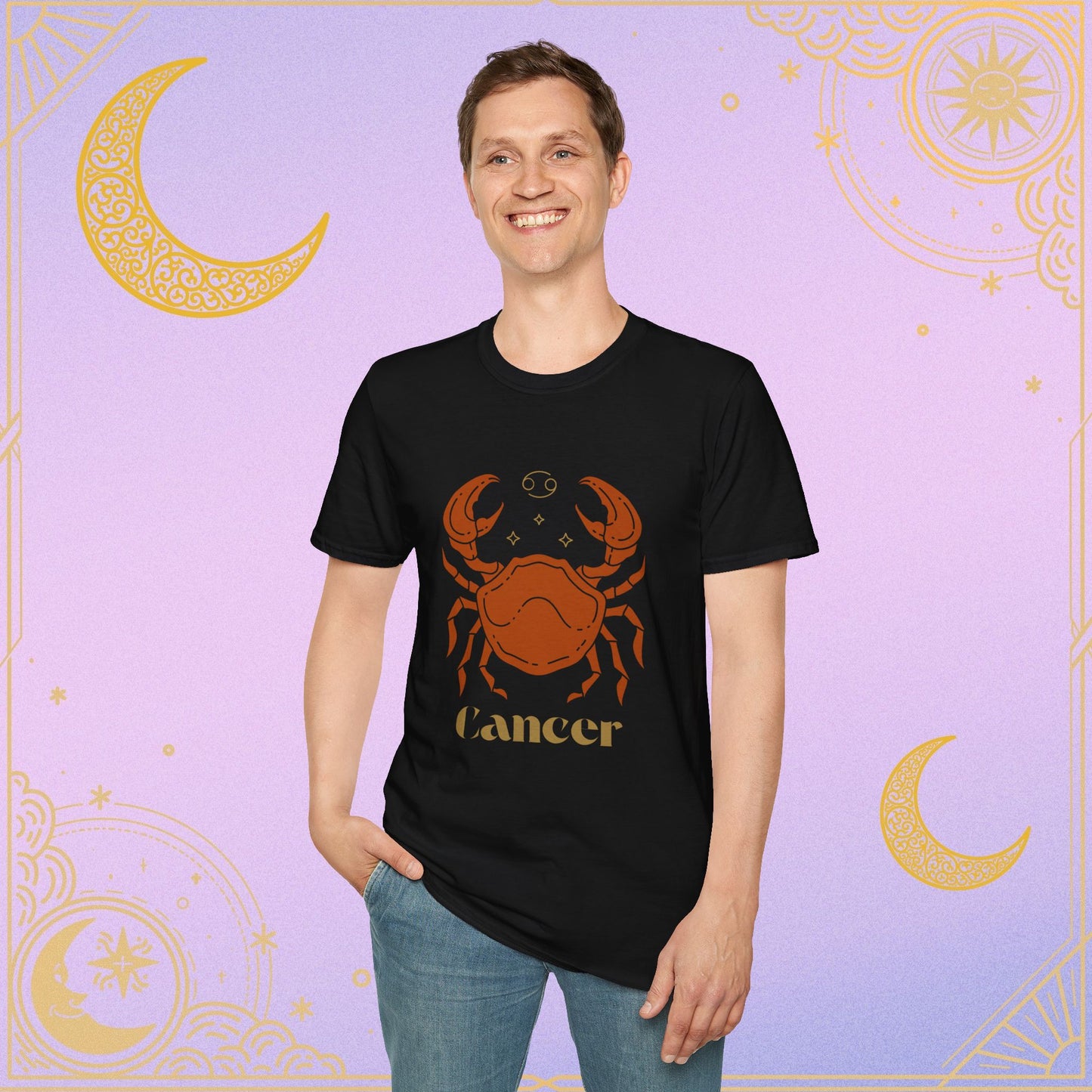 Cancer Zodiac Unisex Softstyle T-Shirt, Astrology Shirt, Horoscope Tee, Gift for Astrology Lovers, Birthday Gift, Zodiac Sign Apparel