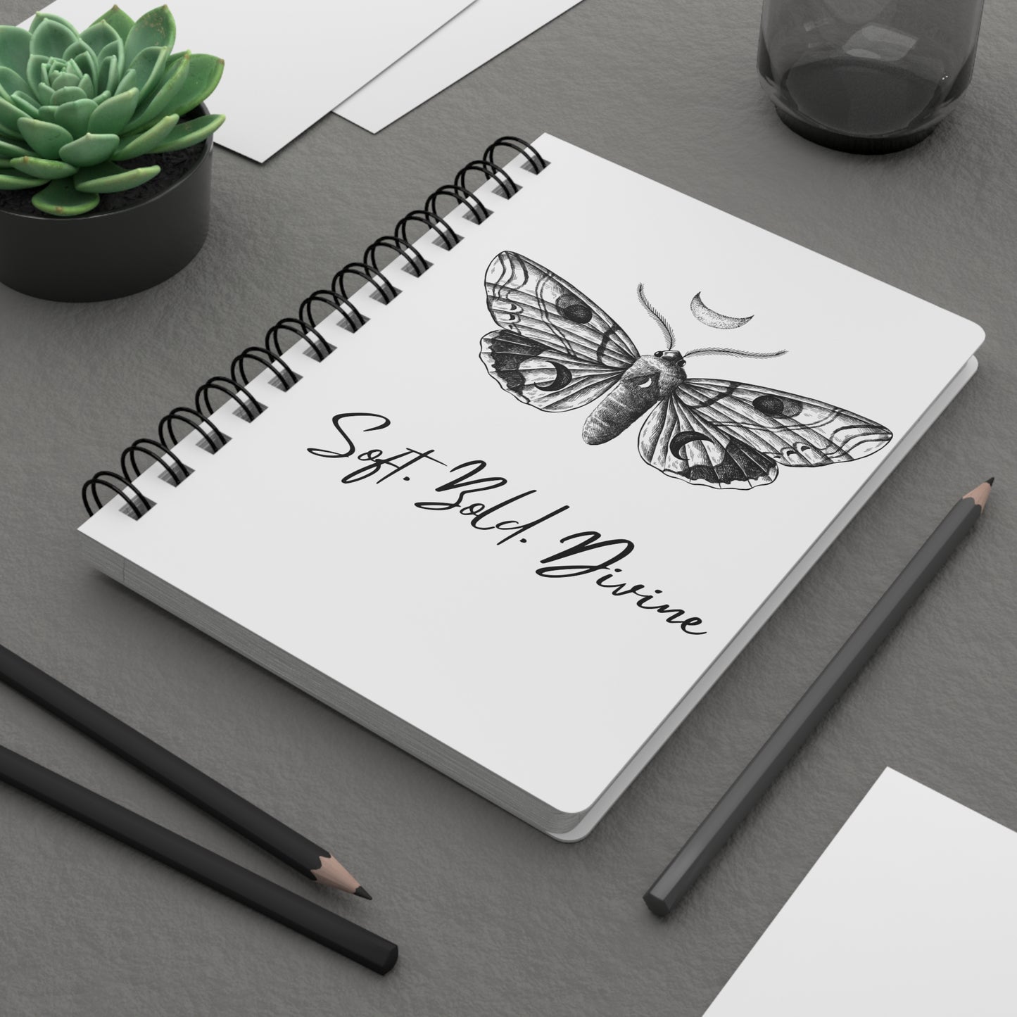 Bohemian Spiral Bound Journal - Soft! Bold! Divine Butterfly | Eco-Friendly Notepad, Gift for Writers, Dreamers, Artists, Journaling