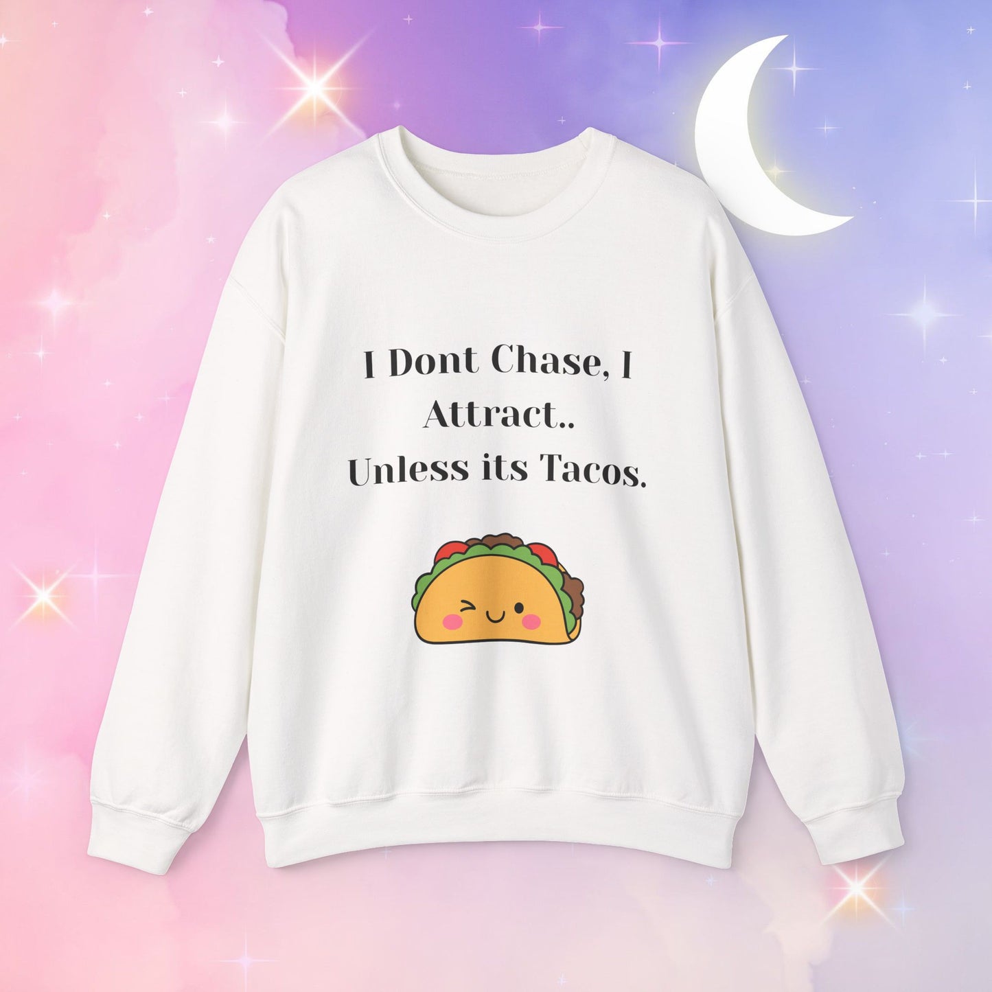 Taco-Themed Funny Crewneck Sweatshirt, Comfy Sweatshirt for Taco Lovers, Unisex Gift for Foodies, Casual Wear, Taco Gift
