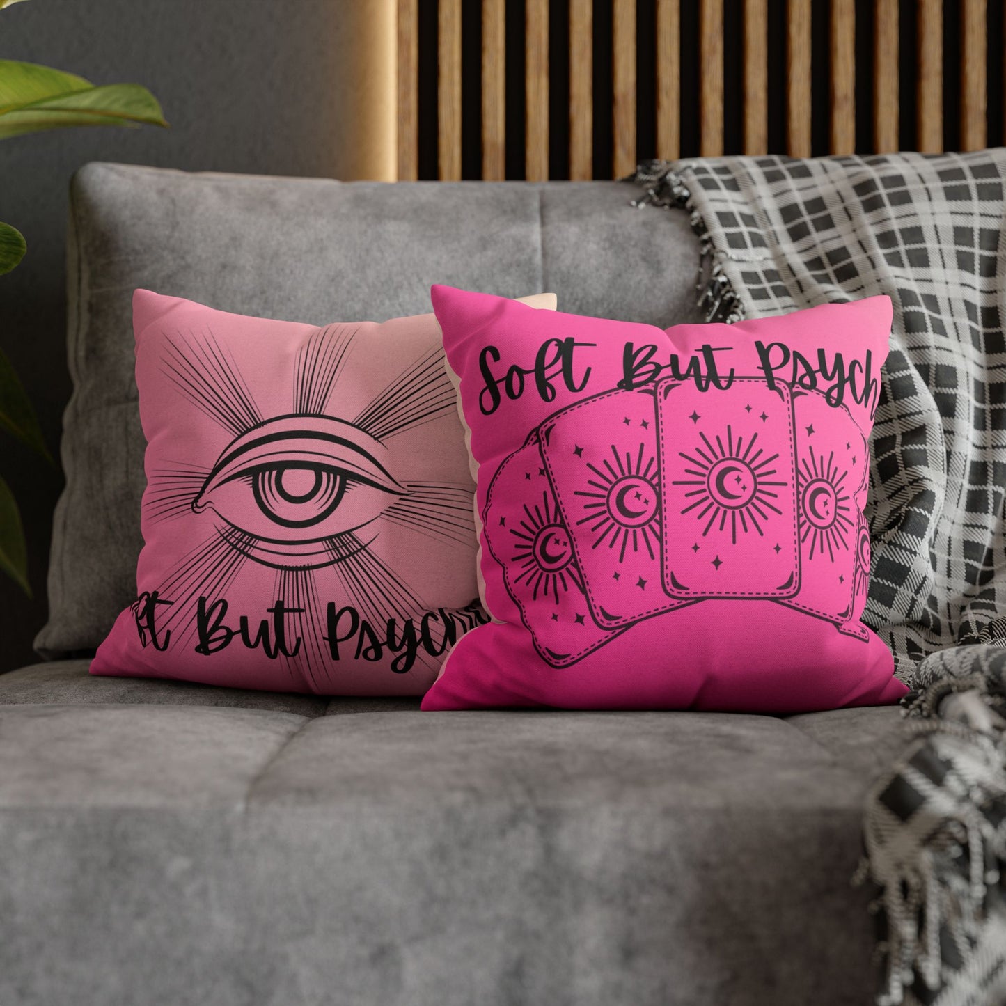 Soft But Psychic Pillowcase, Tarot Decor, Boho Home Accessories, Gift for Psychics, Cozy Lounge Decor