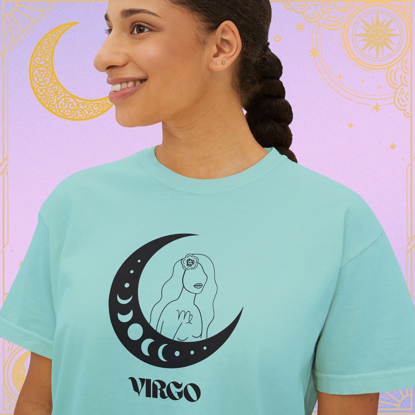 Virgo Astrology Women's Boxy Tee, Celestial Graphic Tee, Horoscope T-Shirt, Astrology Clothing, Gift for Virgo