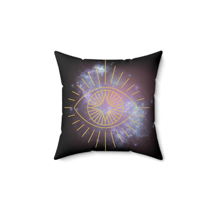 Galactic Eye and Moon Decorative Pillow | Cosmic Home Decor, Celestial Accent Cushion, Bedroom Art, Astrology Gift, Spiritual Pillow