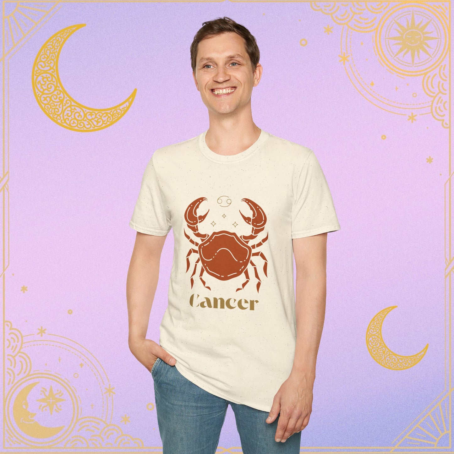 Cancer Zodiac Unisex Softstyle T-Shirt, Astrology Shirt, Horoscope Tee, Gift for Astrology Lovers, Birthday Gift, Zodiac Sign Apparel