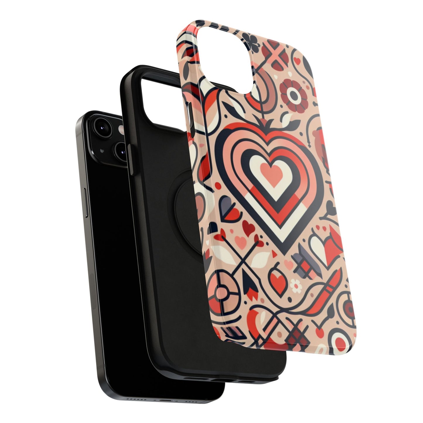 Heartfelt Impact-Resistant Phone Cases, Durable Phone Covers, Love-Themed Accessories, Valentine's Gifts, Unique Tech Cases