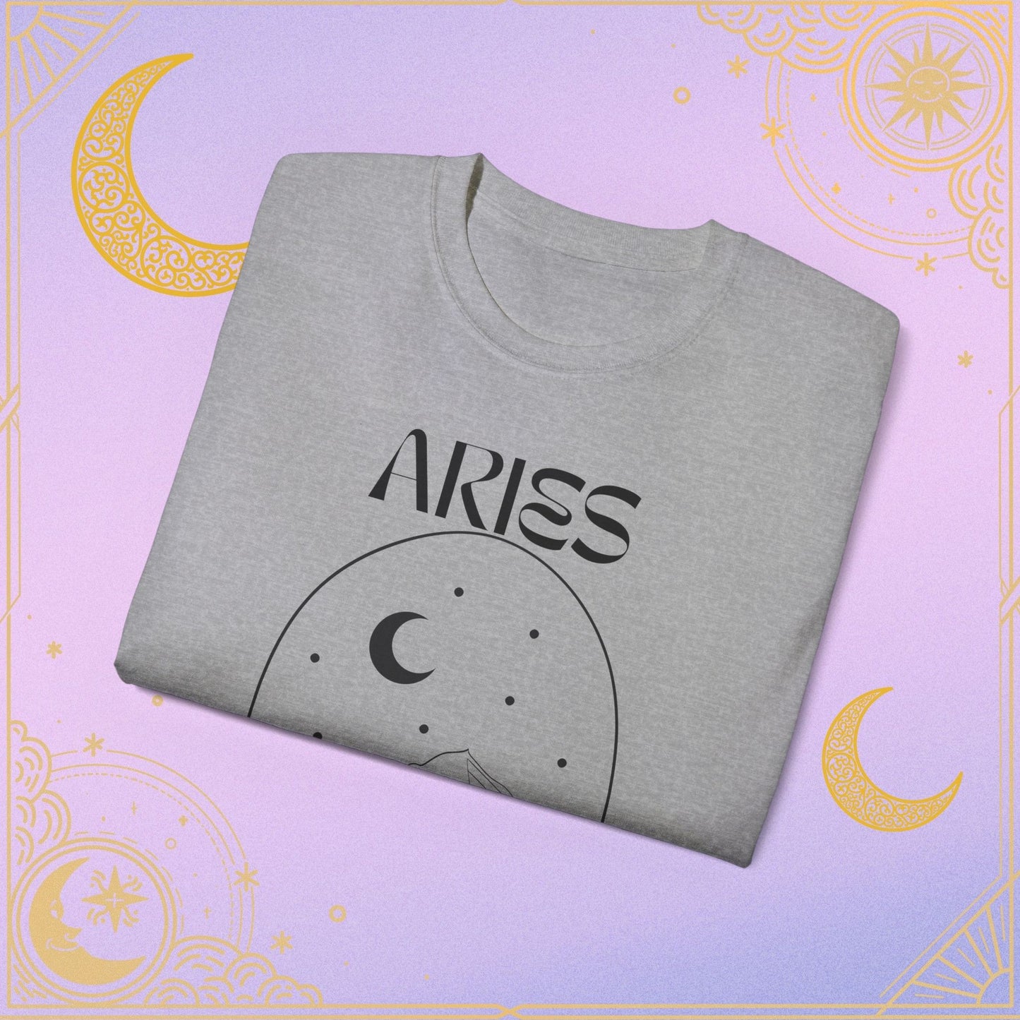 Astrology Aries Tee, Unisex Cotton Shirt, Zodiac Graphic T-Shirt, Birthday Gift, Horoscope Apparel, Astrology Fashion