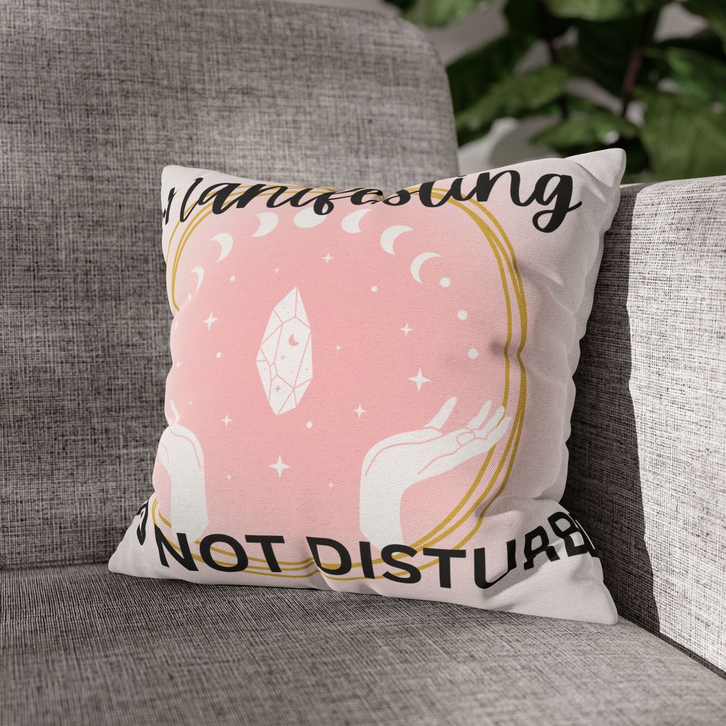 Manifesting Pillowcase, Spiritual Home Decor, Meditation Gift, Affirmation Cushion, Cozy Bedroom Accessory