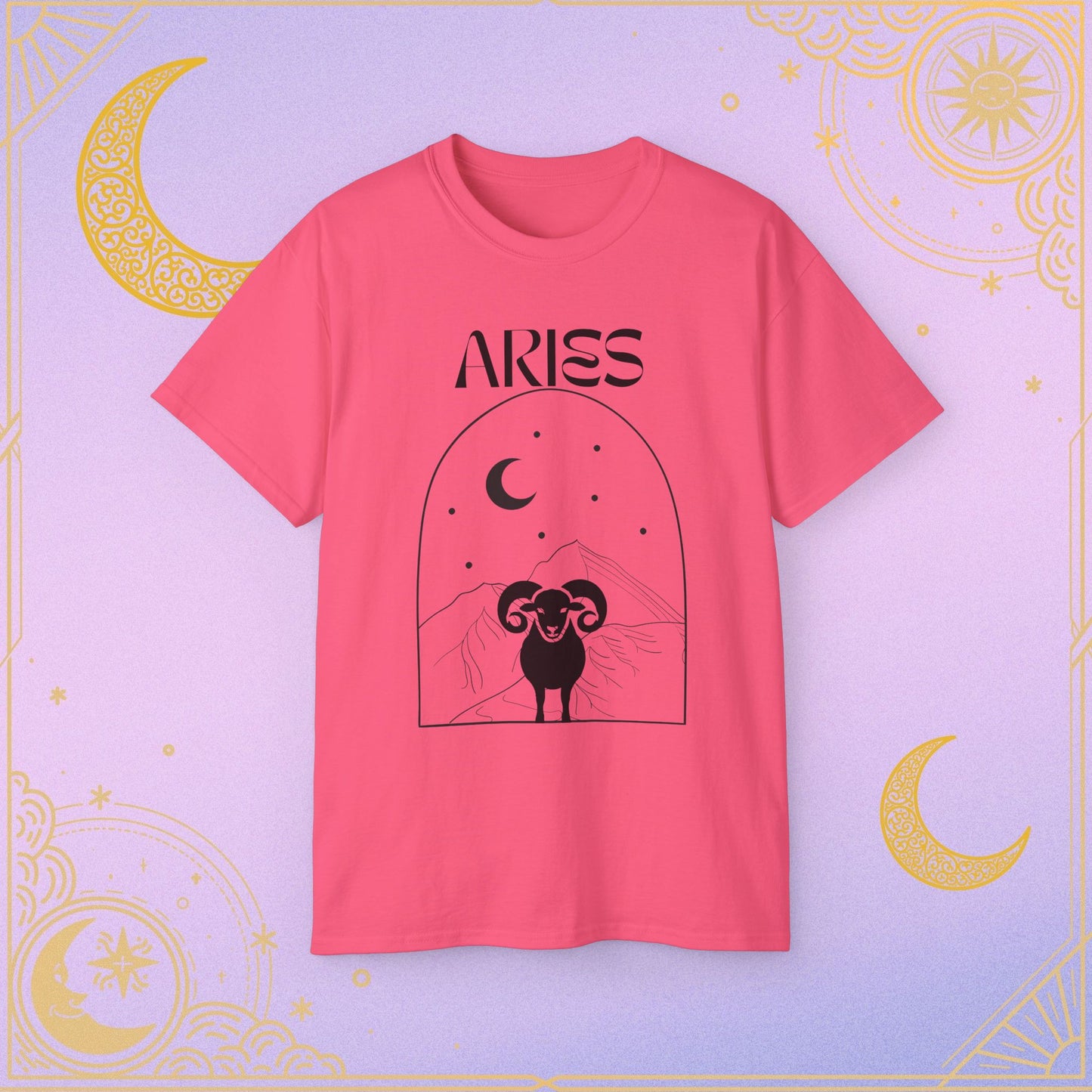 Astrology Aries Tee, Unisex Cotton Shirt, Zodiac Graphic T-Shirt, Birthday Gift, Horoscope Apparel, Astrology Fashion
