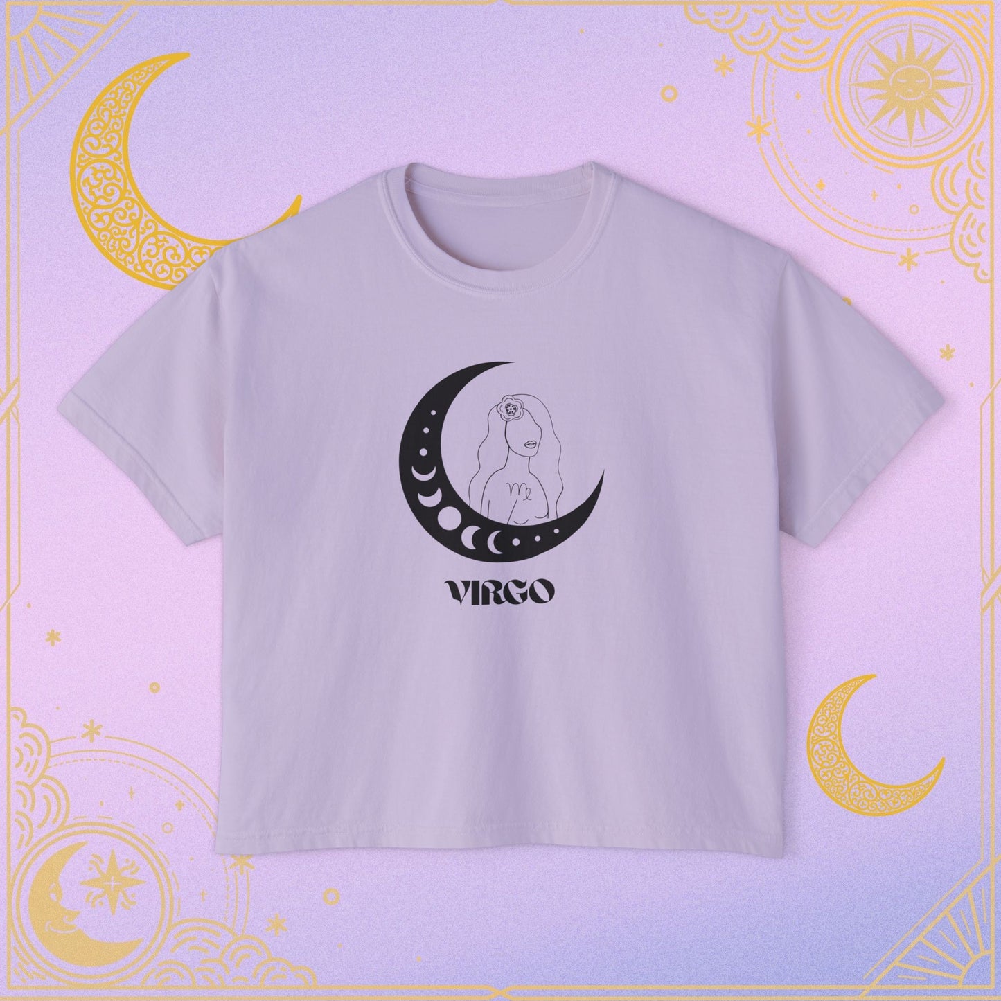 Virgo Astrology Women's Boxy Tee, Celestial Graphic Tee, Horoscope T-Shirt, Astrology Clothing, Gift for Virgo