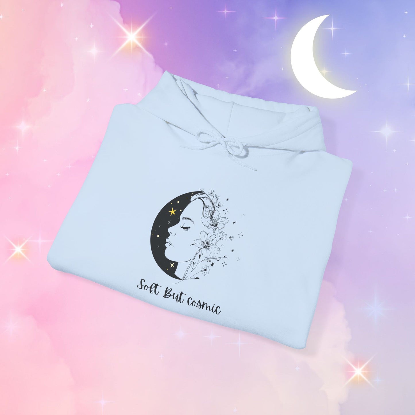 Moonlit Inspiration Unisex Heavy Blend Hoodie, Cozy Sweatshirt for Self-Care, Gift for Her, Custom Quote Apparel, Winter Fashion