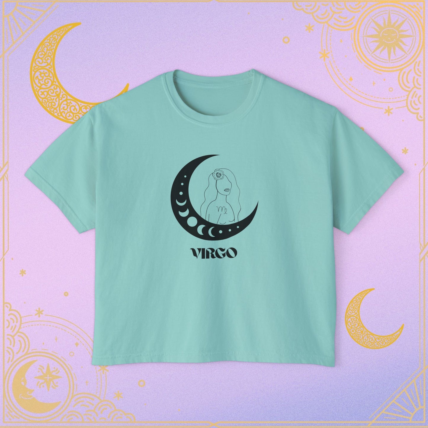 Virgo Astrology Women's Boxy Tee, Celestial Graphic Tee, Horoscope T-Shirt, Astrology Clothing, Gift for Virgo