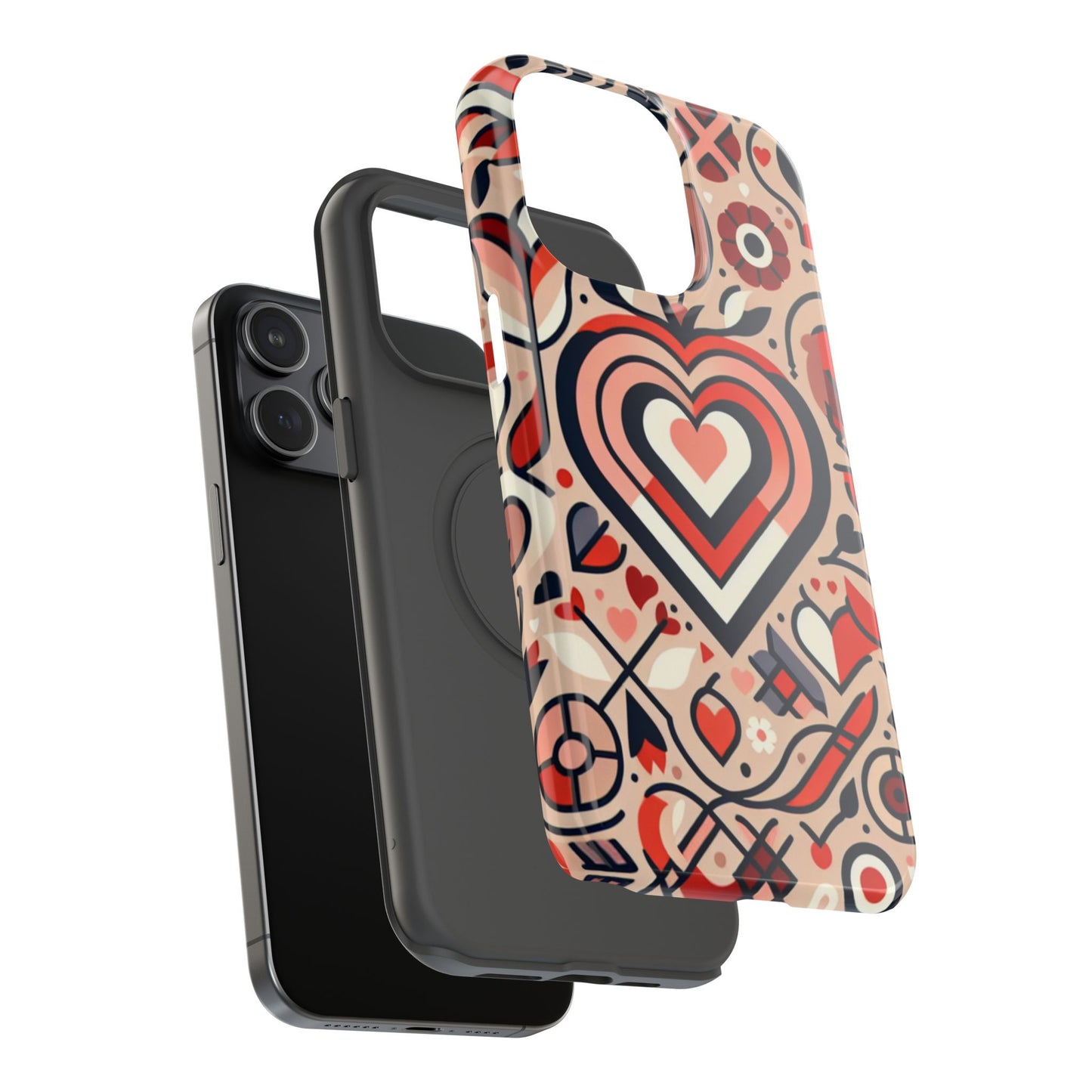 Heartfelt Impact-Resistant Phone Cases, Durable Phone Covers, Love-Themed Accessories, Valentine's Gifts, Unique Tech Cases