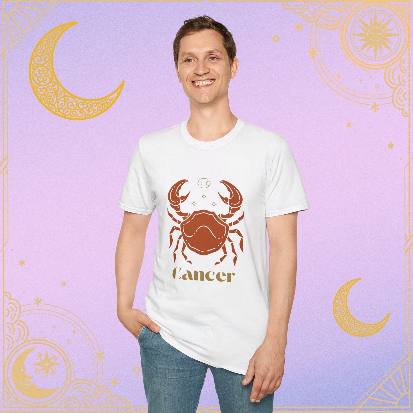Cancer Zodiac Unisex Softstyle T-Shirt, Astrology Shirt, Horoscope Tee, Gift for Astrology Lovers, Birthday Gift, Zodiac Sign Apparel