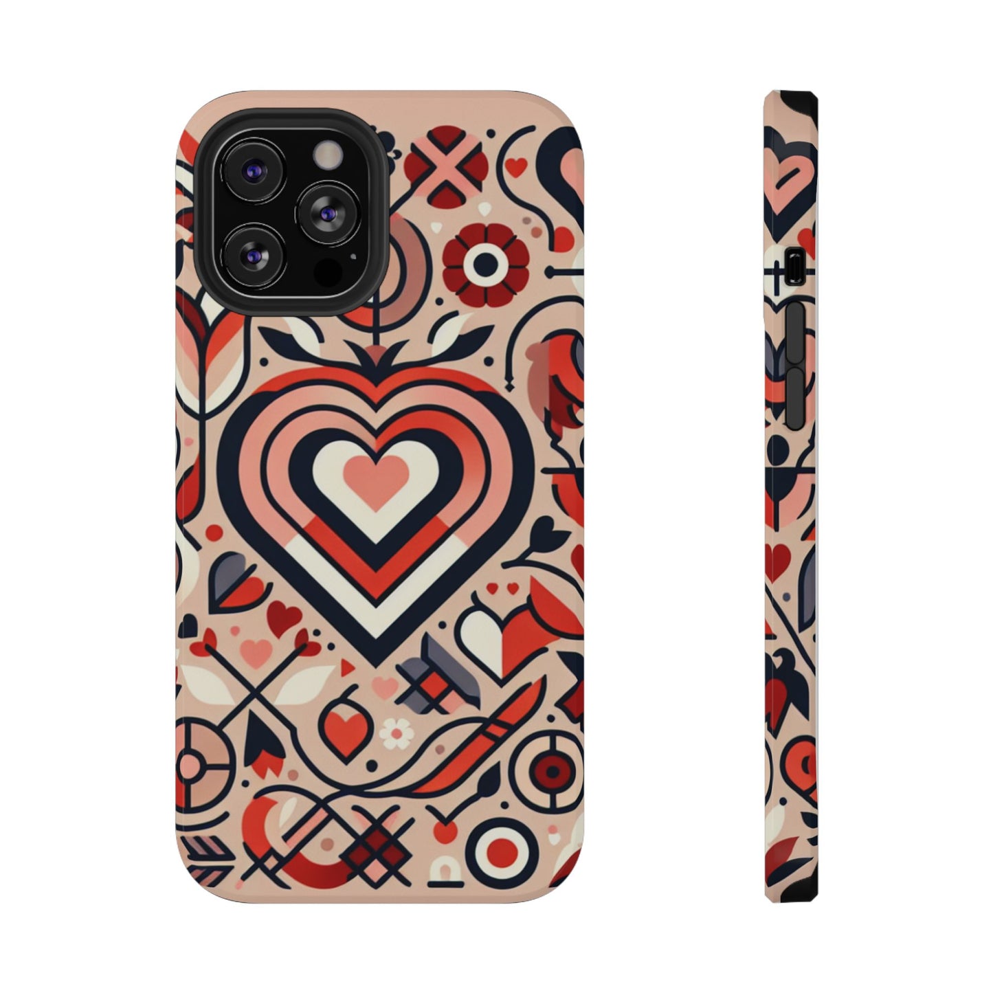 Heartfelt Impact-Resistant Phone Cases, Durable Phone Covers, Love-Themed Accessories, Valentine's Gifts, Unique Tech Cases