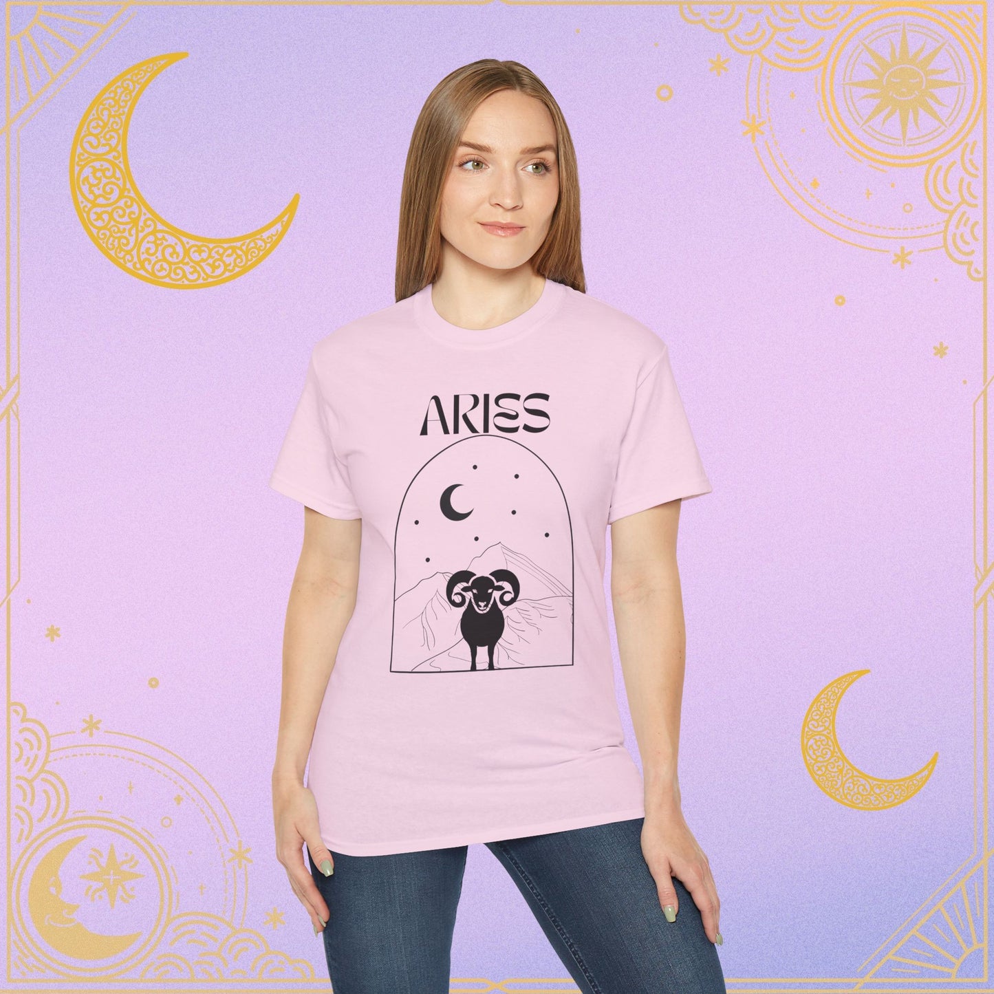 Astrology Aries Tee, Unisex Cotton Shirt, Zodiac Graphic T-Shirt, Birthday Gift, Horoscope Apparel, Astrology Fashion