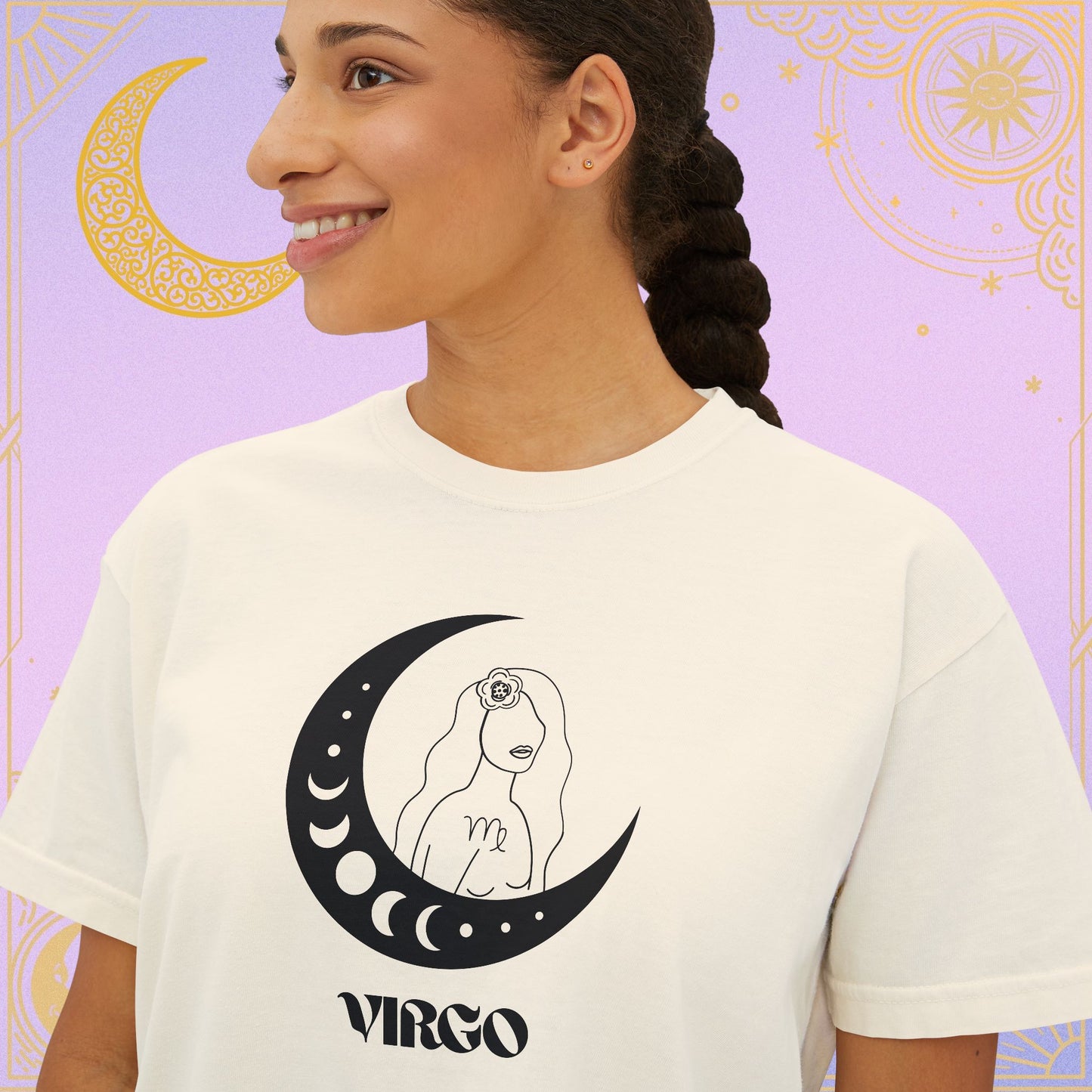Virgo Astrology Women's Boxy Tee, Celestial Graphic Tee, Horoscope T-Shirt, Astrology Clothing, Gift for Virgo