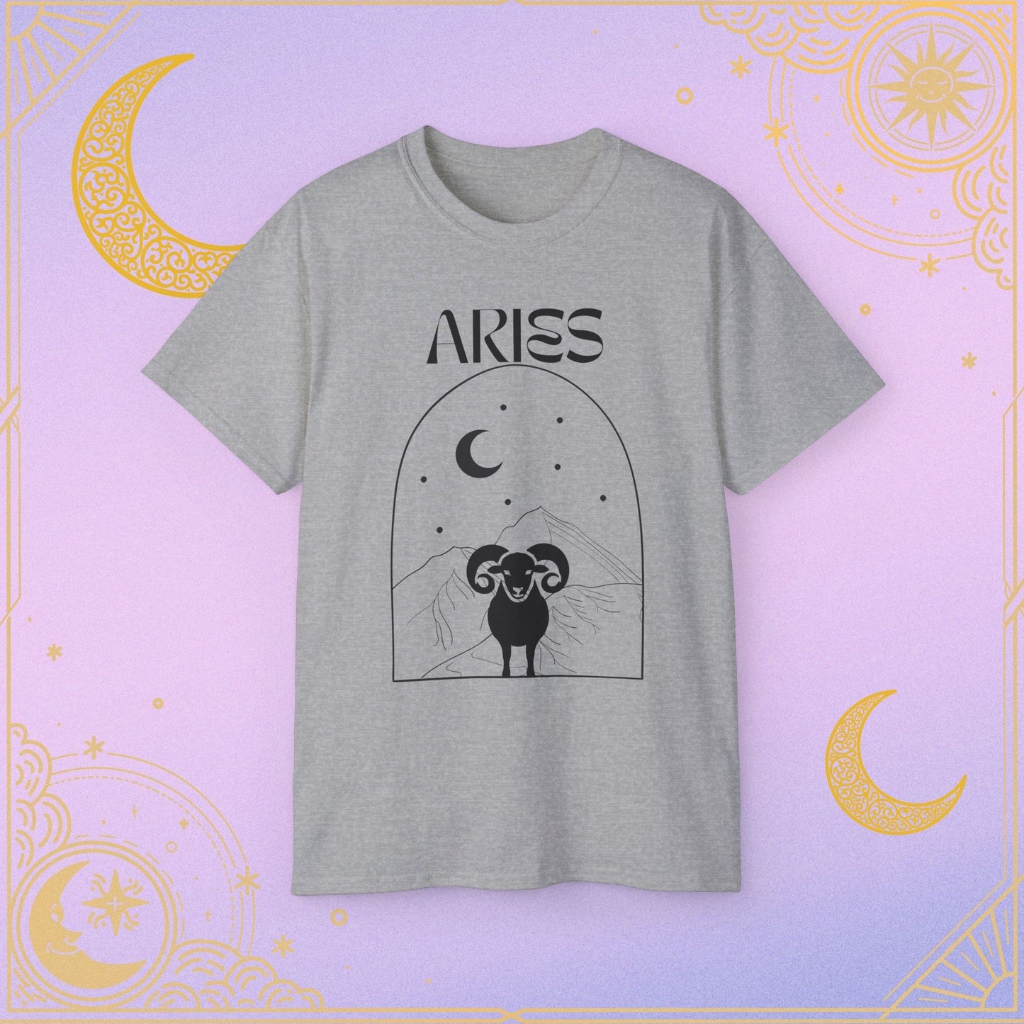 Astrology Aries Tee, Unisex Cotton Shirt, Zodiac Graphic T-Shirt, Birthday Gift, Horoscope Apparel, Astrology Fashion
