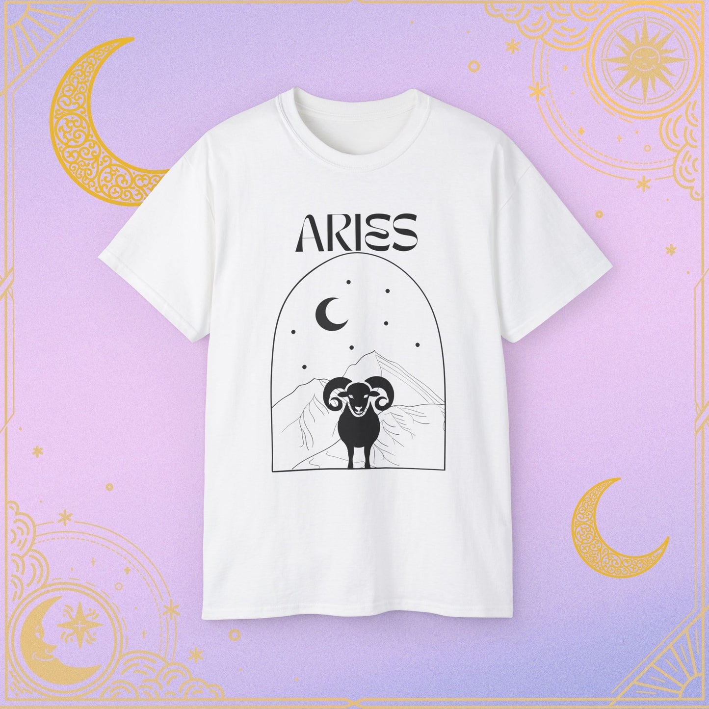 Astrology Aries Tee, Unisex Cotton Shirt, Zodiac Graphic T-Shirt, Birthday Gift, Horoscope Apparel, Astrology Fashion