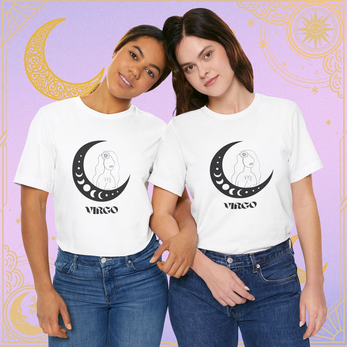 Virgo Moon Zodiac T-Shirt, Astrology Tee, Horoscope Gift, Celestial Apparel, Unisex Astrology Shirt