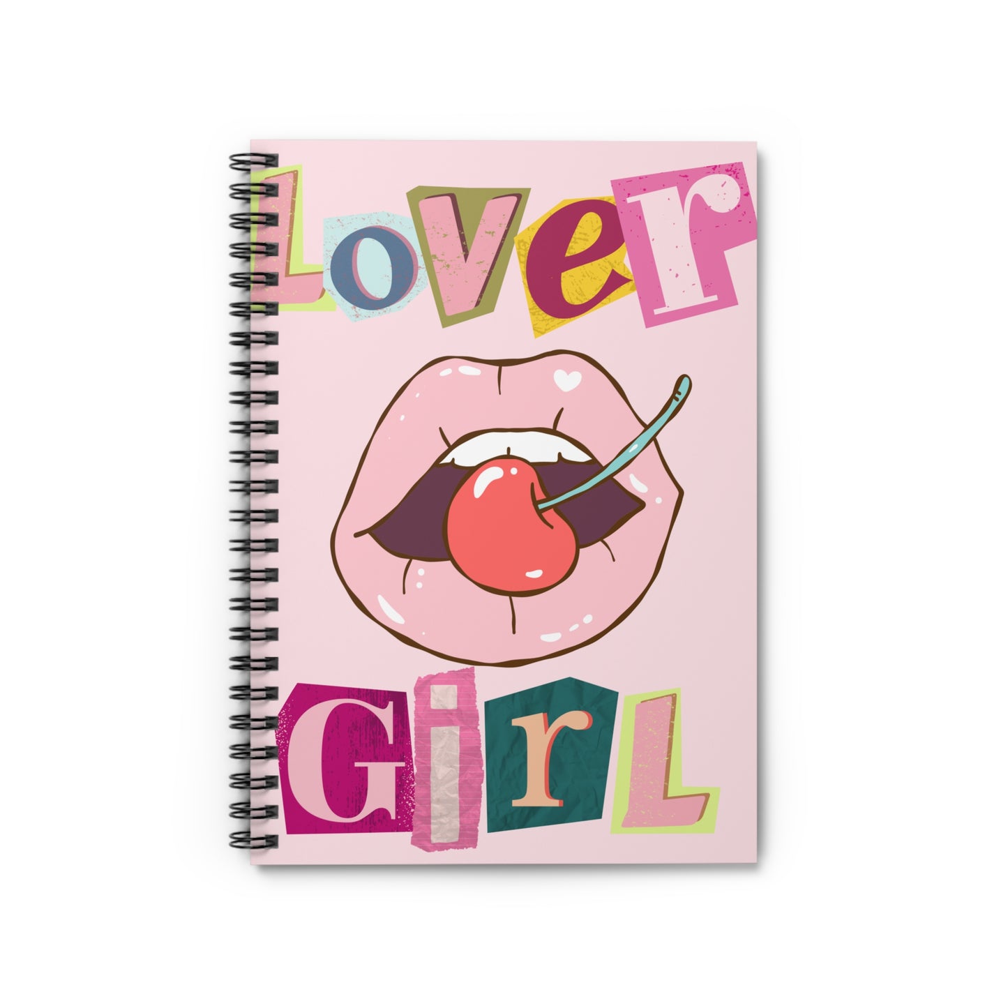 Lover Girl Spiral Notebook - Cute Stationery for Note-taking, Journaling, Gift Ideas for Students, Fun, Trendy, Pink Aesthetic