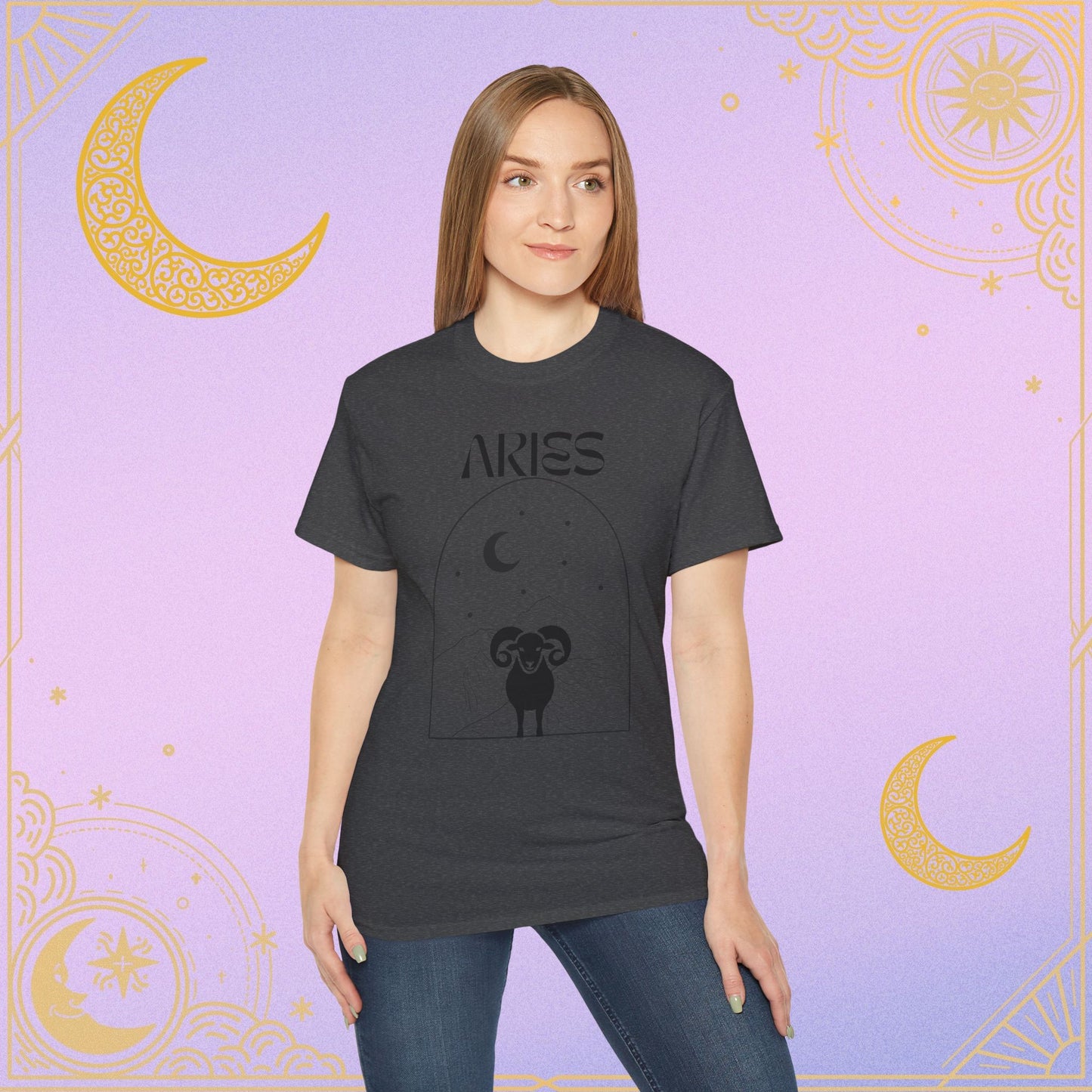 Astrology Aries Tee, Unisex Cotton Shirt, Zodiac Graphic T-Shirt, Birthday Gift, Horoscope Apparel, Astrology Fashion