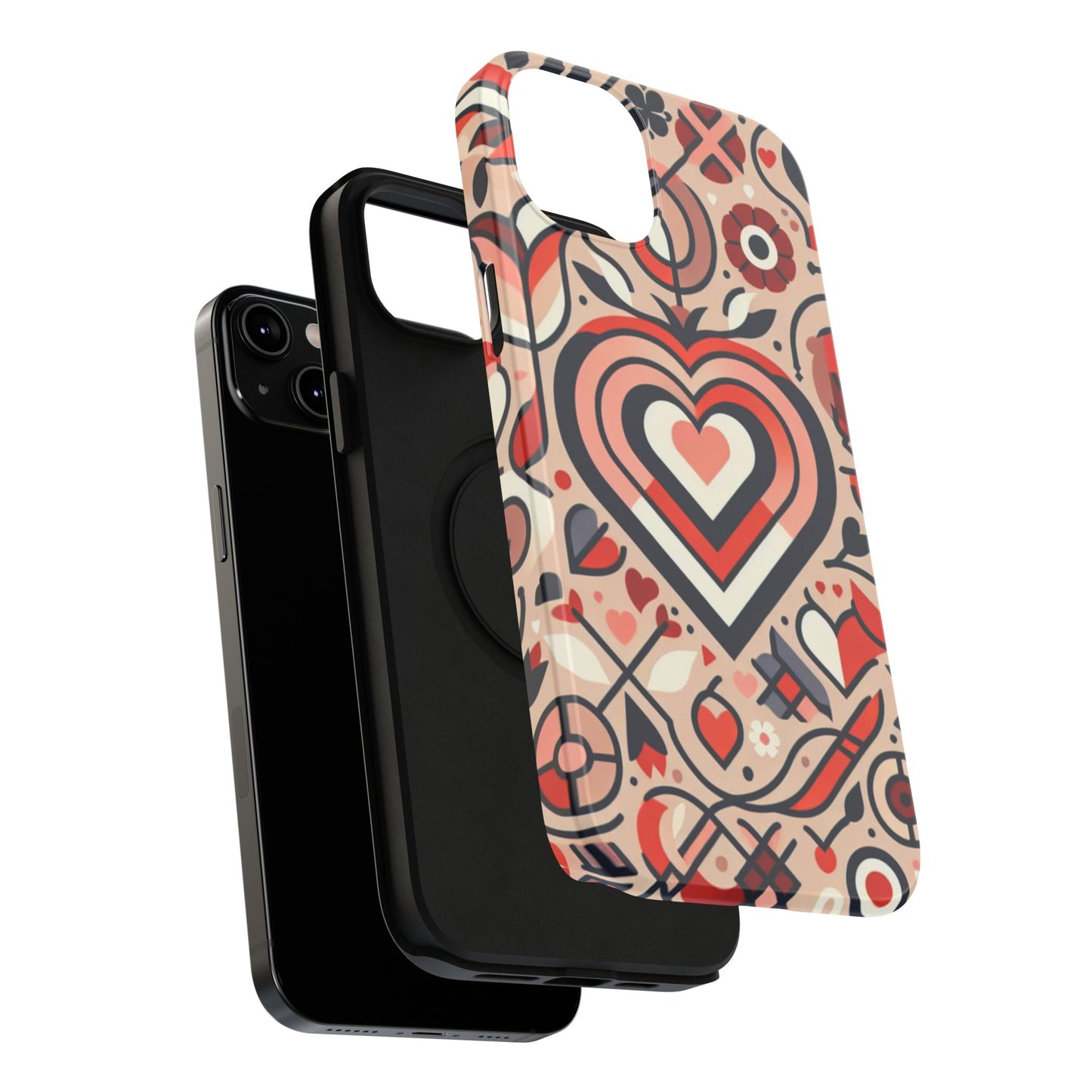 Heartfelt Impact-Resistant Phone Cases, Durable Phone Covers, Love-Themed Accessories, Valentine's Gifts, Unique Tech Cases