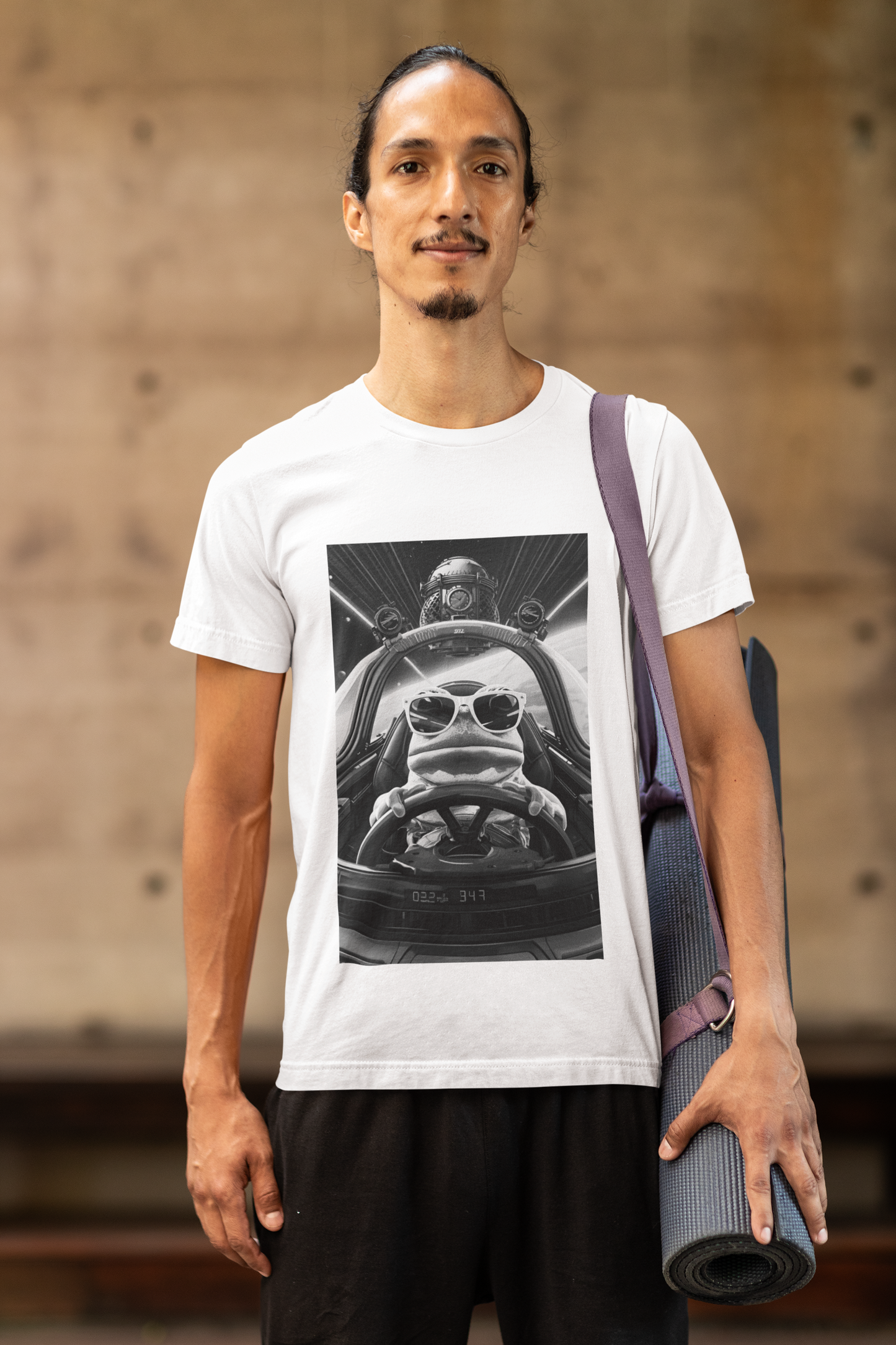 Space Frog Rocket Tee — 'Leaving Earth' Alien Frog Spaceship T-Shirt