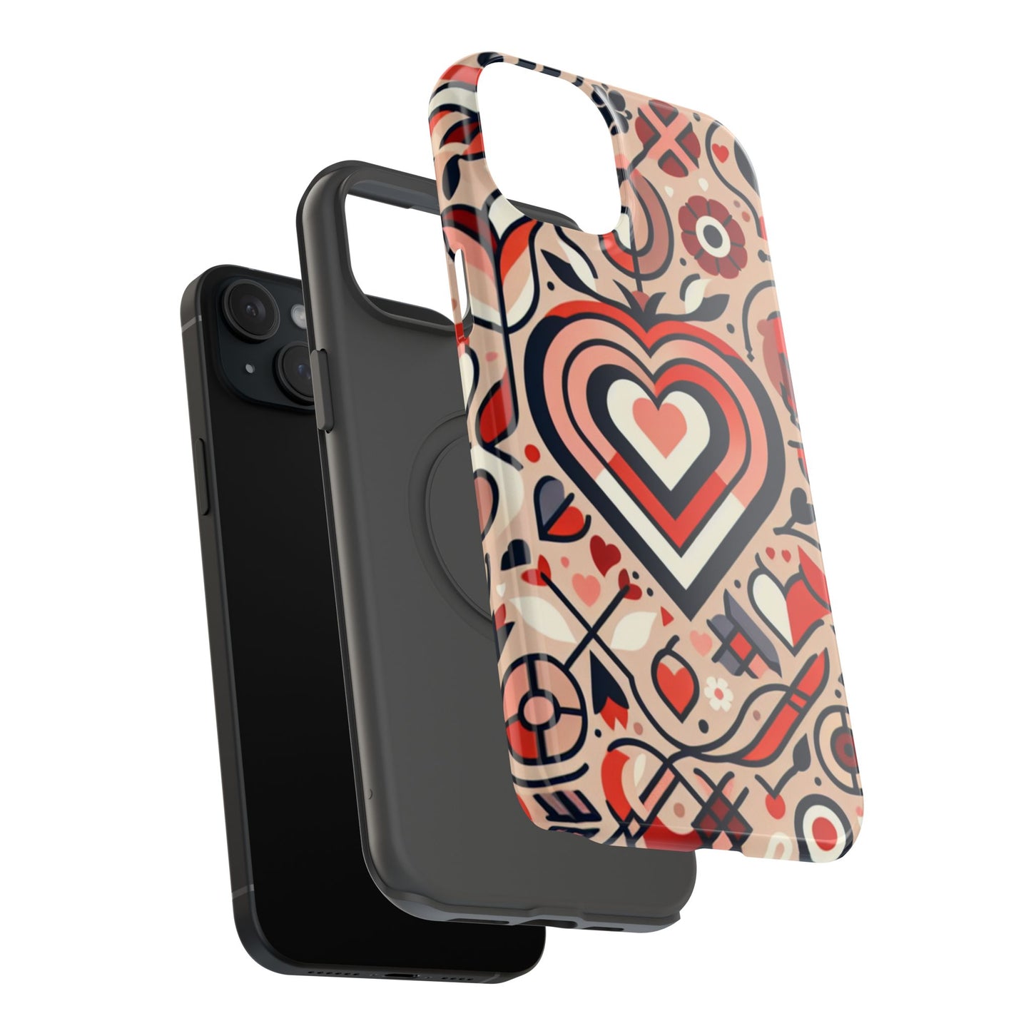 Heartfelt Impact-Resistant Phone Cases, Durable Phone Covers, Love-Themed Accessories, Valentine's Gifts, Unique Tech Cases