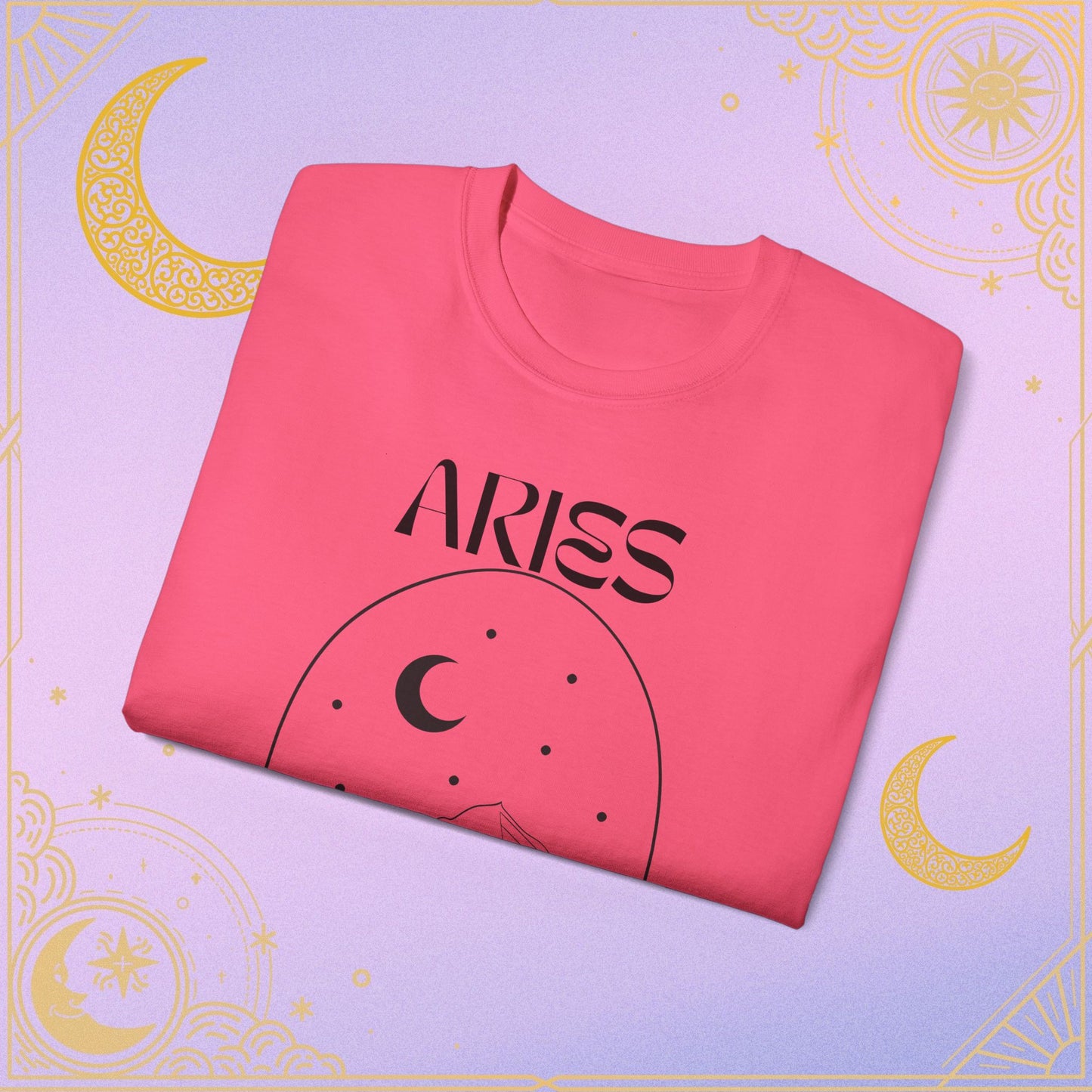 Astrology Aries Tee, Unisex Cotton Shirt, Zodiac Graphic T-Shirt, Birthday Gift, Horoscope Apparel, Astrology Fashion