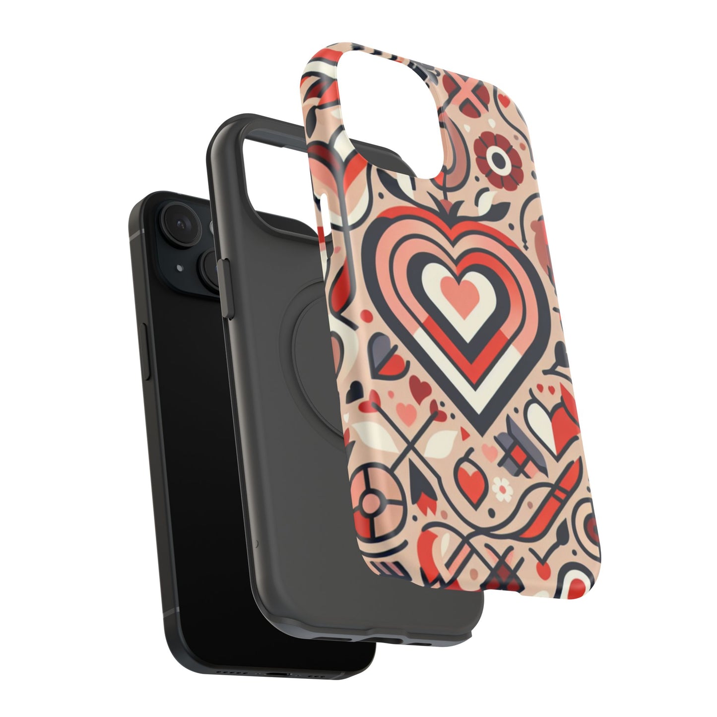 Heartfelt Impact-Resistant Phone Cases, Durable Phone Covers, Love-Themed Accessories, Valentine's Gifts, Unique Tech Cases