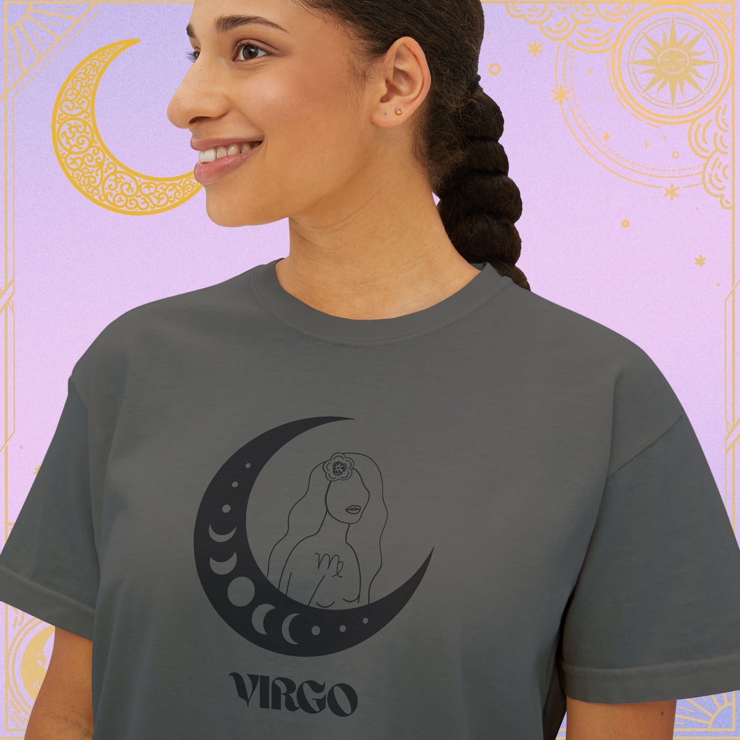 Virgo Astrology Women's Boxy Tee, Celestial Graphic Tee, Horoscope T-Shirt, Astrology Clothing, Gift for Virgo