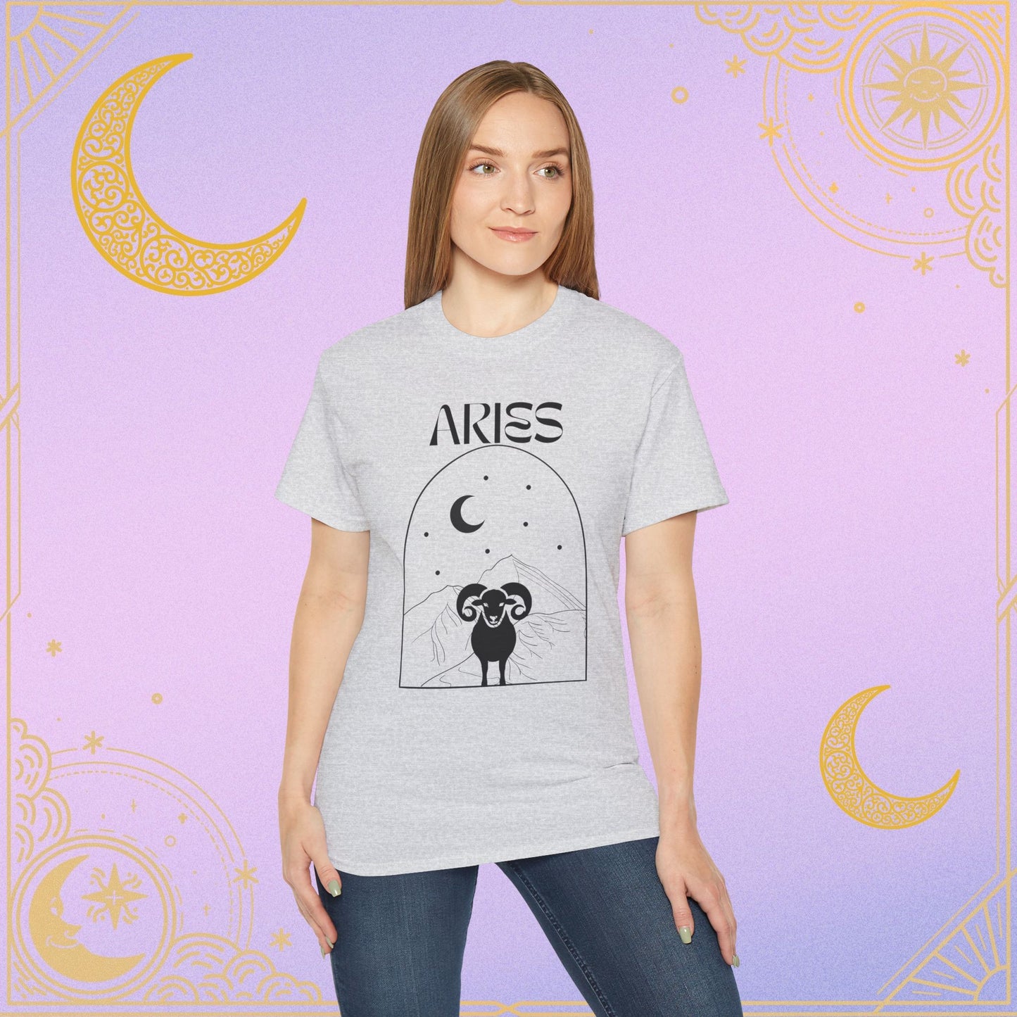 Astrology Aries Tee, Unisex Cotton Shirt, Zodiac Graphic T-Shirt, Birthday Gift, Horoscope Apparel, Astrology Fashion