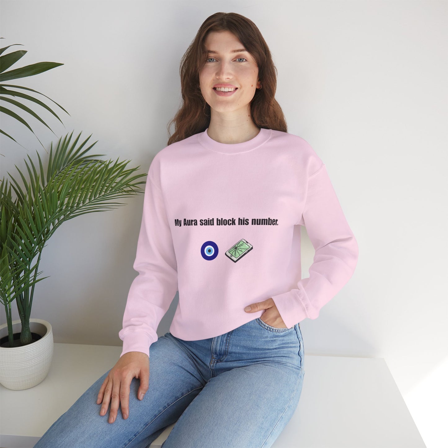 My Aura Says Block Number Sweatshirt, Unisex Crewneck for Casual Wear, Perfect Gift for Friends, Cozy Fall Sweater, Spiritual [...]