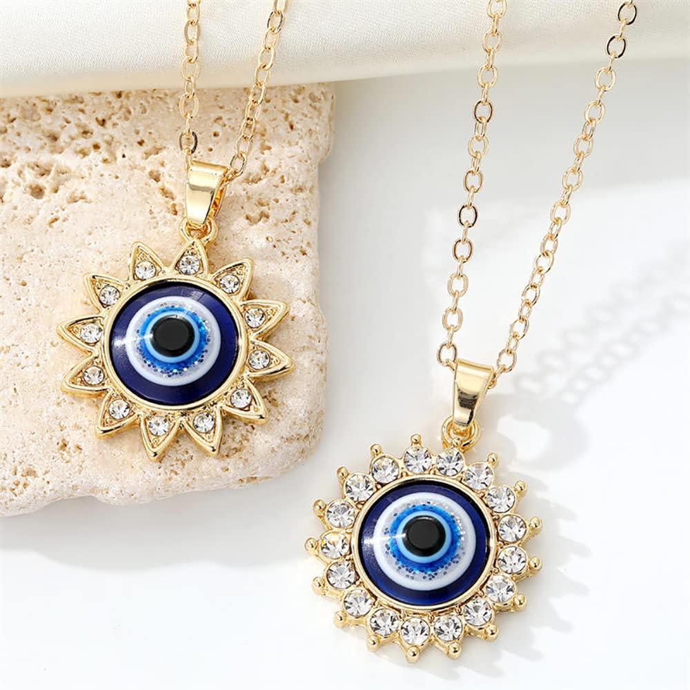 Evil Eye Protection Necklace for Women Girl   Delicate Cubic Zirconia
