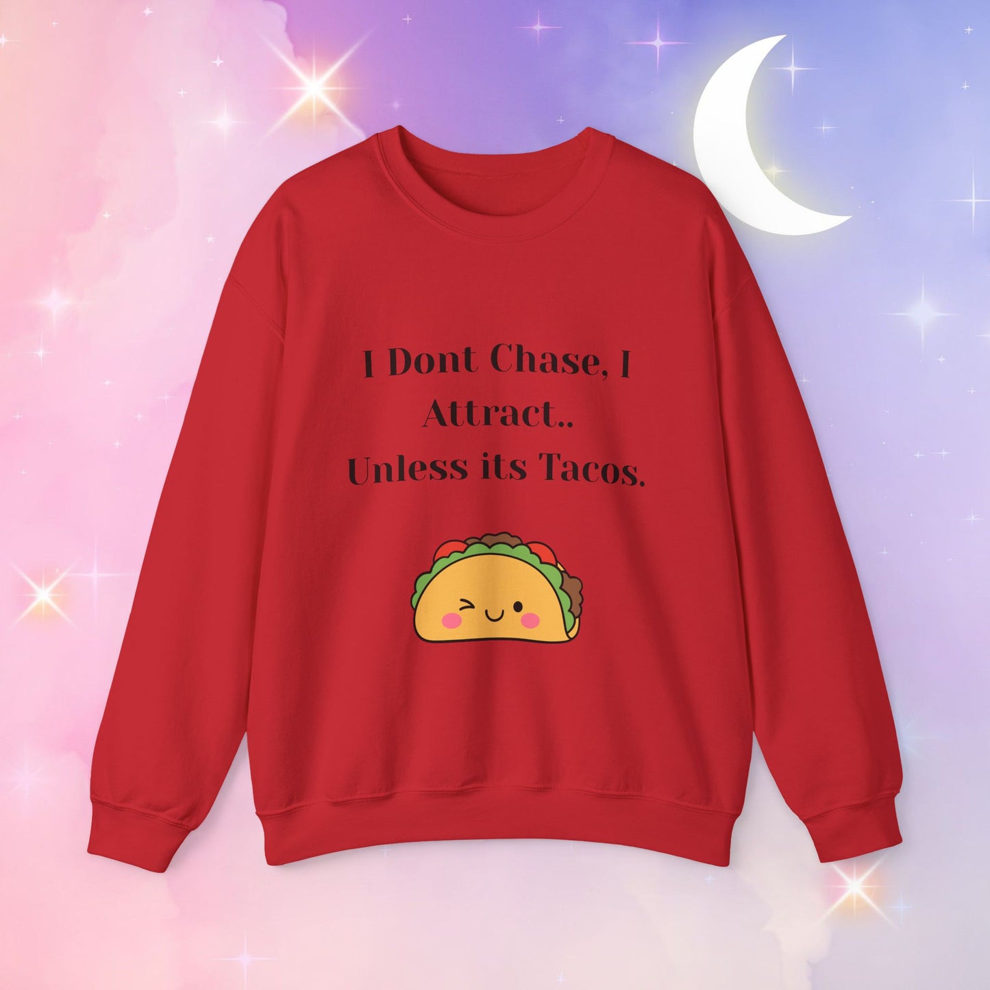 Taco-Themed Funny Crewneck Sweatshirt, Comfy Sweatshirt for Taco Lovers, Unisex Gift for Foodies, Casual Wear, Taco Gift