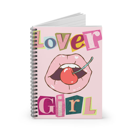 Lover Girl Spiral Notebook - Cute Stationery for Note-taking, Journaling, Gift Ideas for Students, Fun, Trendy, Pink Aesthetic