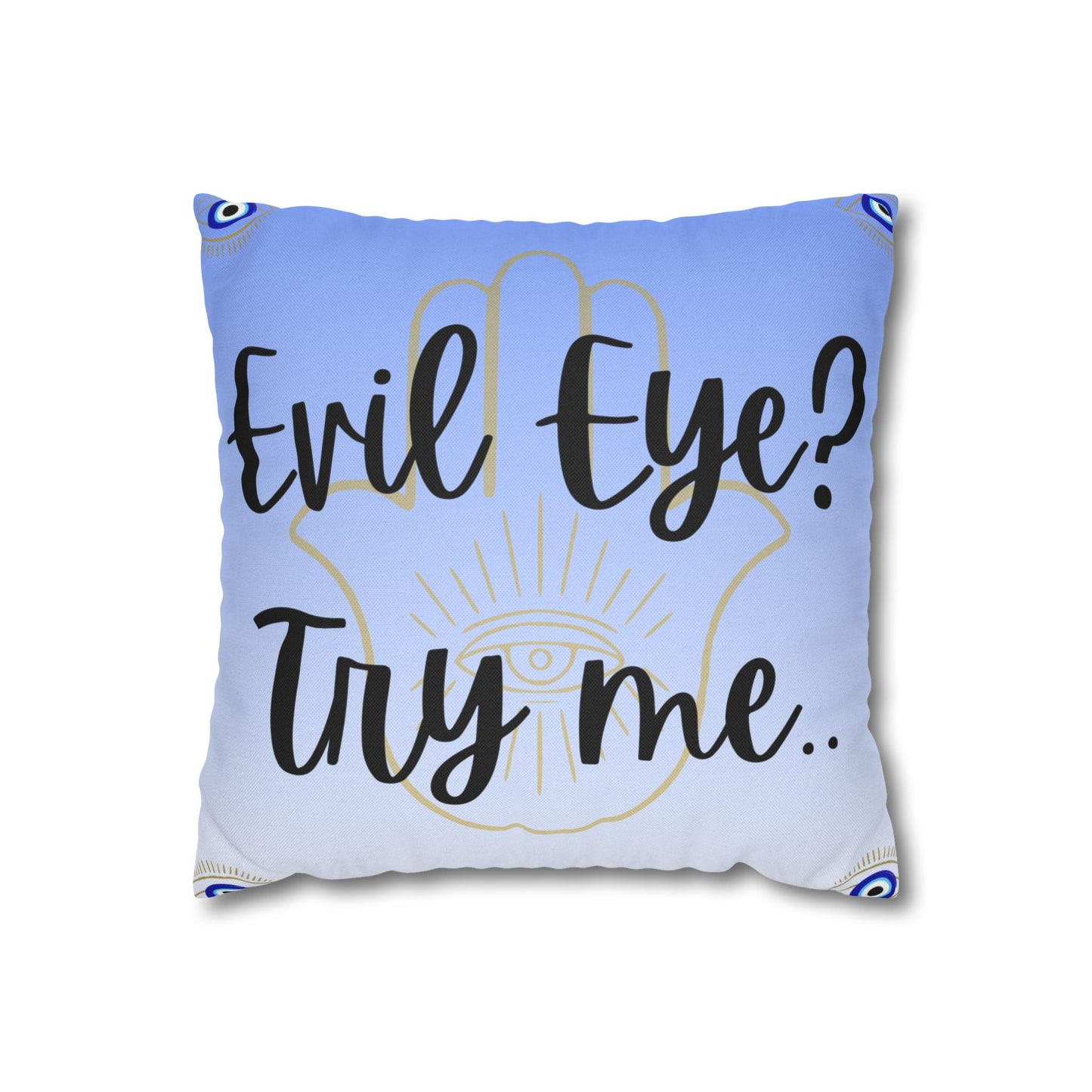 Evil Eye Pillowcase, Boho Decor, Home Styling, Meditation Gift, Spiritual Vibes, Protective Charm