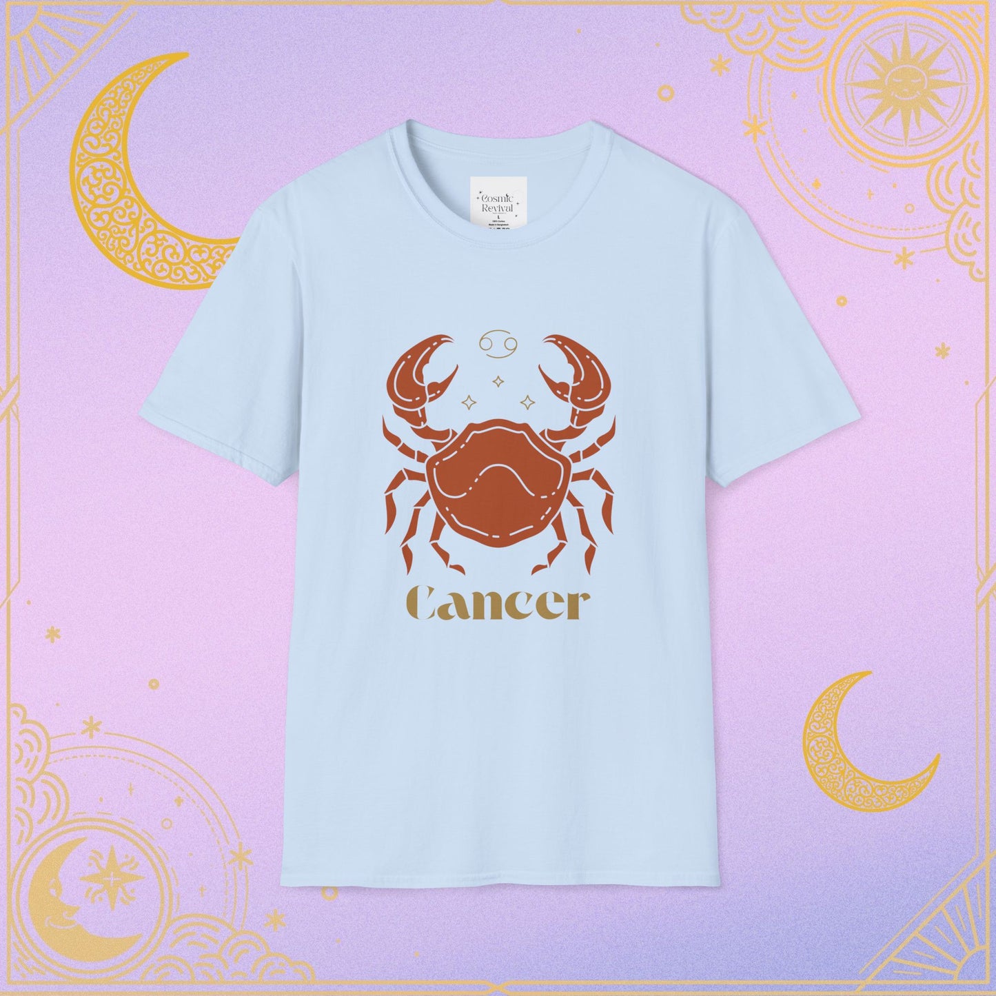 Cancer Zodiac Unisex Softstyle T-Shirt, Astrology Shirt, Horoscope Tee, Gift for Astrology Lovers, Birthday Gift, Zodiac Sign Apparel