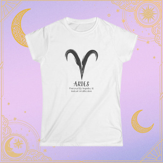 Aries Zodiac Women's Tee, Astrology Shirt, Birthday Gift for Aries, Horoscope Top, Celestial Fashion, Zodiac Apparel