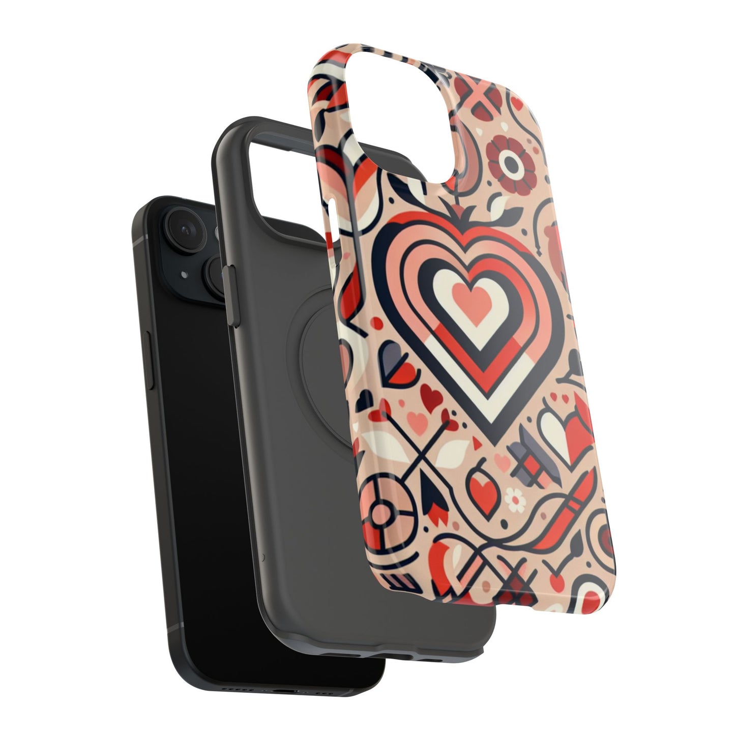 Heartfelt Impact-Resistant Phone Cases, Durable Phone Covers, Love-Themed Accessories, Valentine's Gifts, Unique Tech Cases