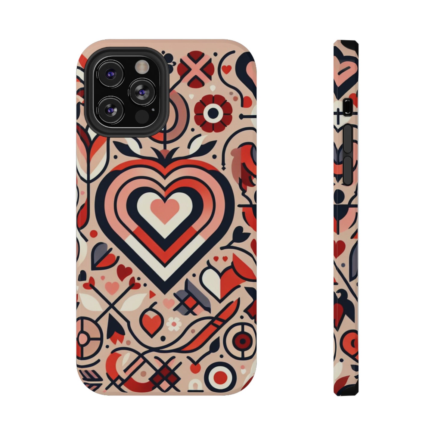 Heartfelt Impact-Resistant Phone Cases, Durable Phone Covers, Love-Themed Accessories, Valentine's Gifts, Unique Tech Cases