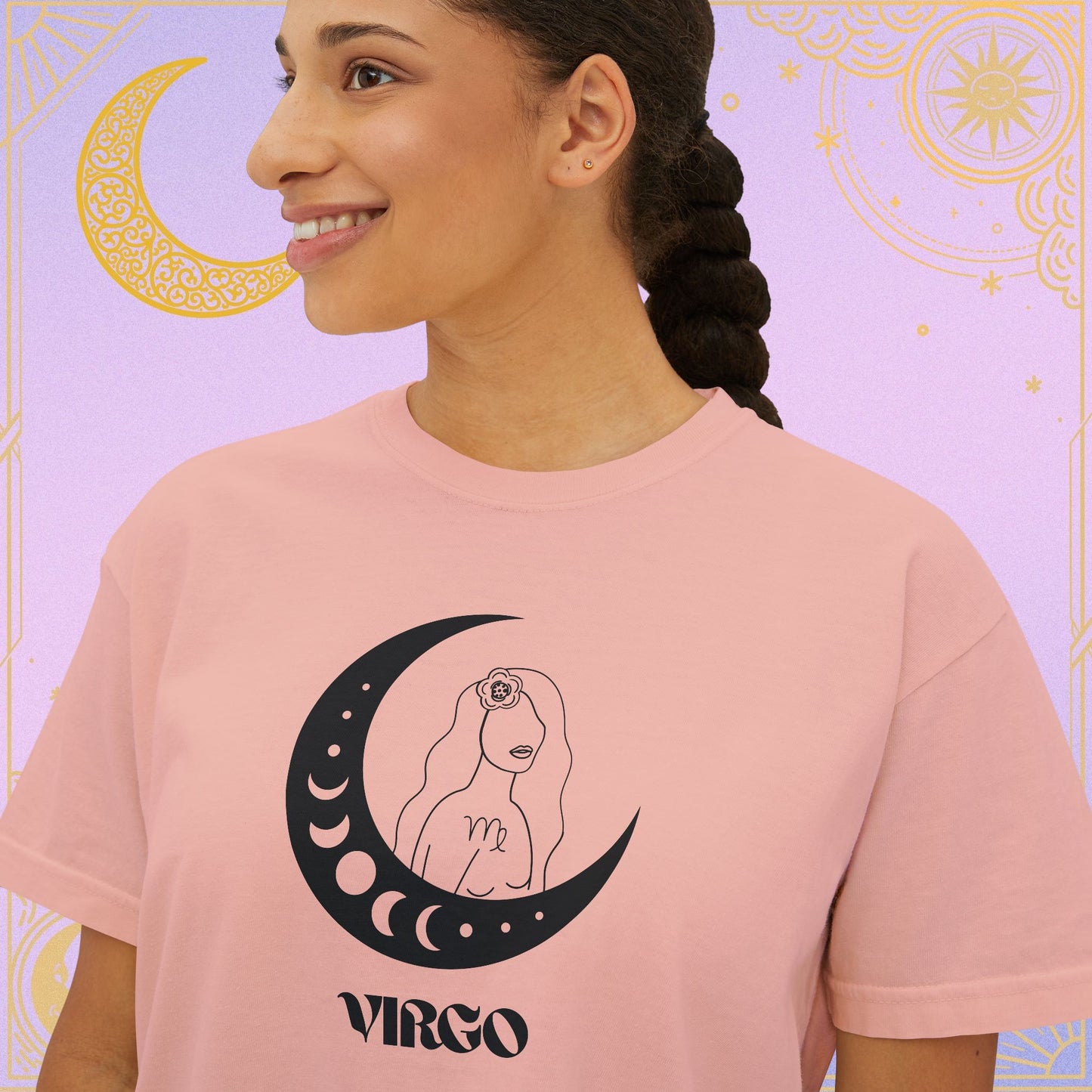 Virgo Astrology Women's Boxy Tee, Celestial Graphic Tee, Horoscope T-Shirt, Astrology Clothing, Gift for Virgo