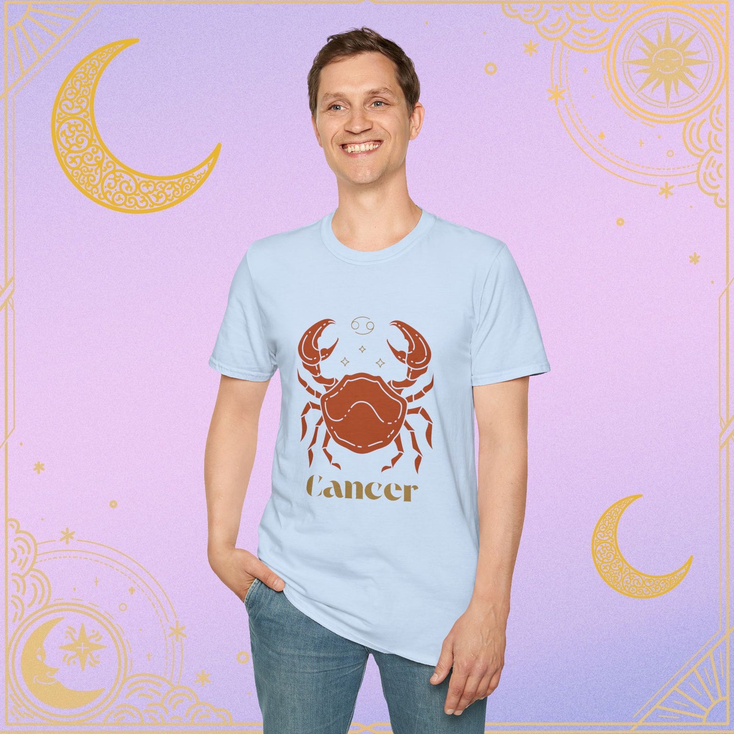 Cancer Zodiac Unisex Softstyle T-Shirt, Astrology Shirt, Horoscope Tee, Gift for Astrology Lovers, Birthday Gift, Zodiac Sign Apparel