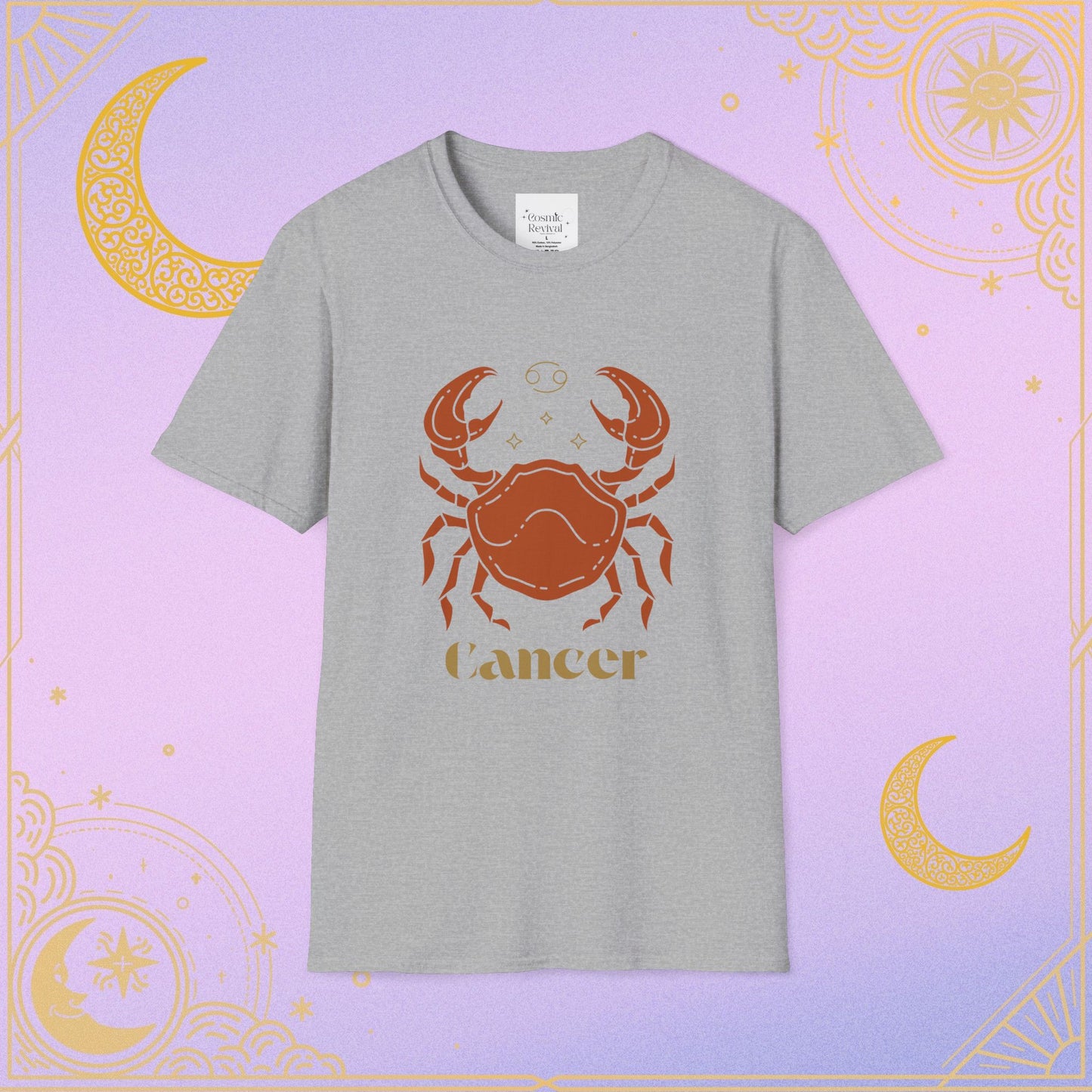 Cancer Zodiac Unisex Softstyle T-Shirt, Astrology Shirt, Horoscope Tee, Gift for Astrology Lovers, Birthday Gift, Zodiac Sign Apparel