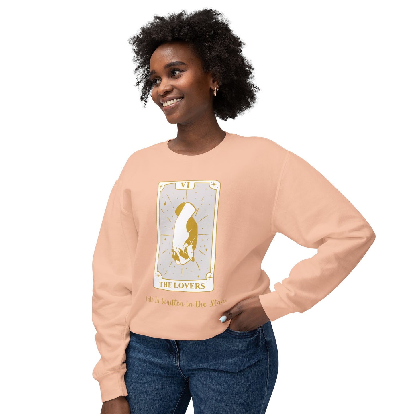 Unisex Tarot Lovers Sweatshirt, Romantic Gift, Astrology Apparel, Cozy Crewneck, Relationship Celebration, Thoughtful Present