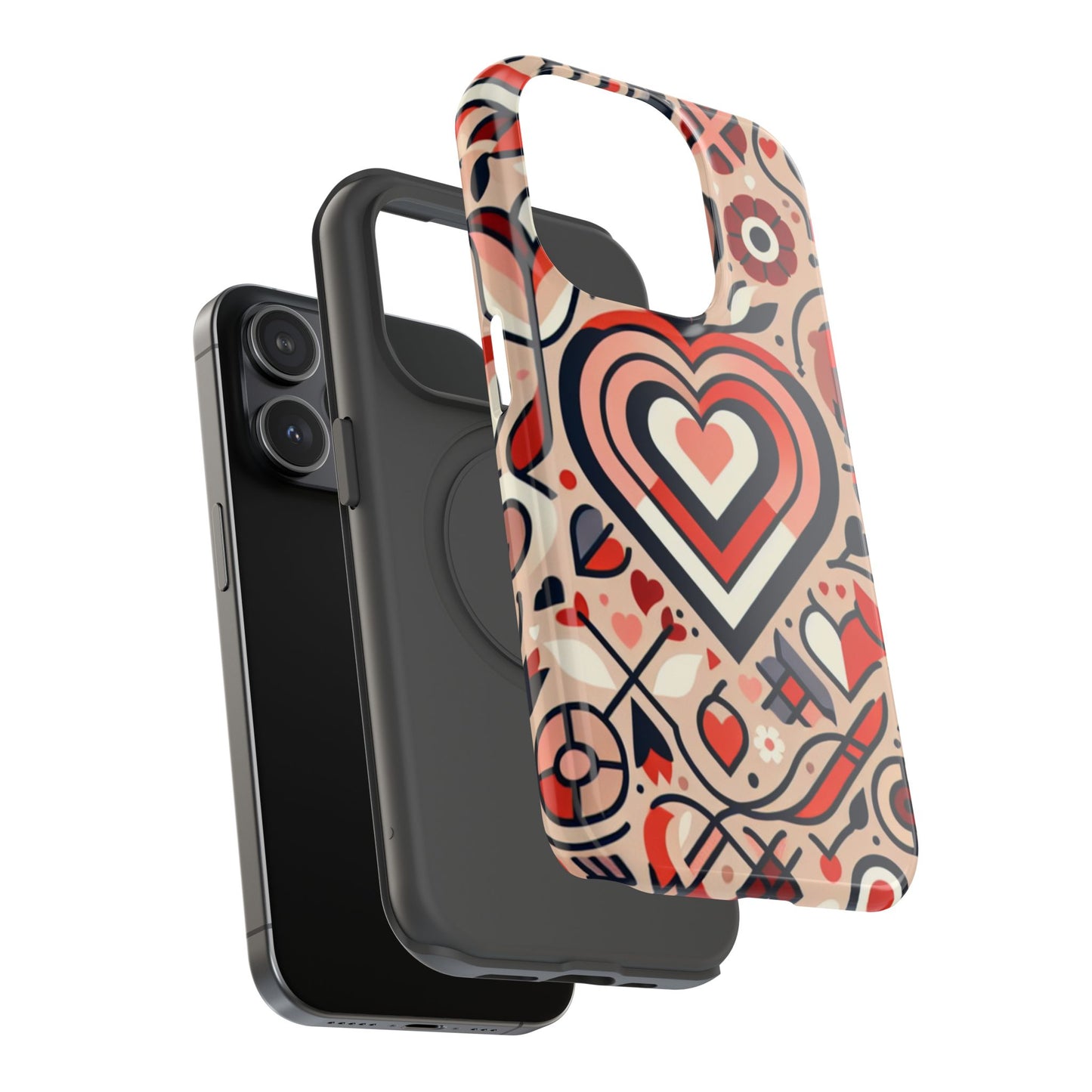 Heartfelt Impact-Resistant Phone Cases, Durable Phone Covers, Love-Themed Accessories, Valentine's Gifts, Unique Tech Cases