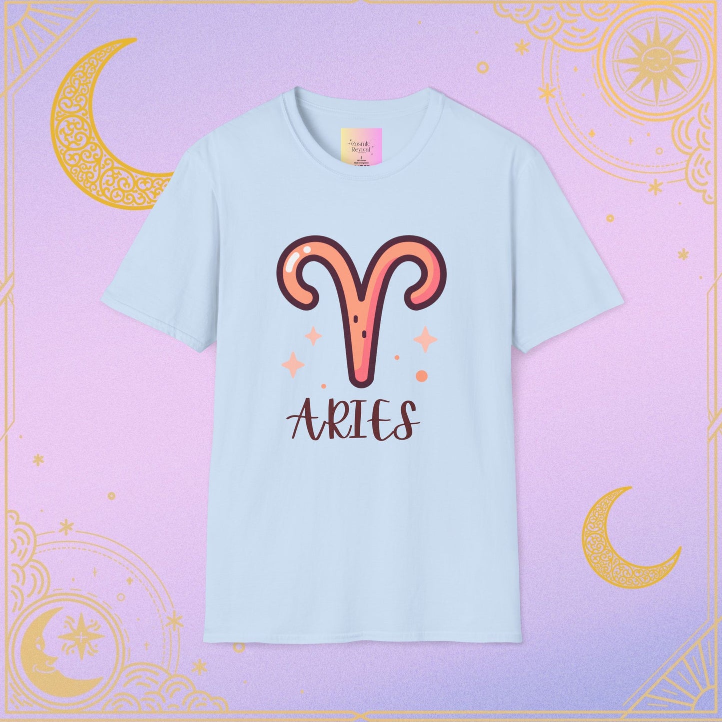 Aries Zodiac T-Shirt for Astrology Lovers, Horoscope Tee, Unisex Softstyle Shirt, Birthday Gift, Celestial Fashion