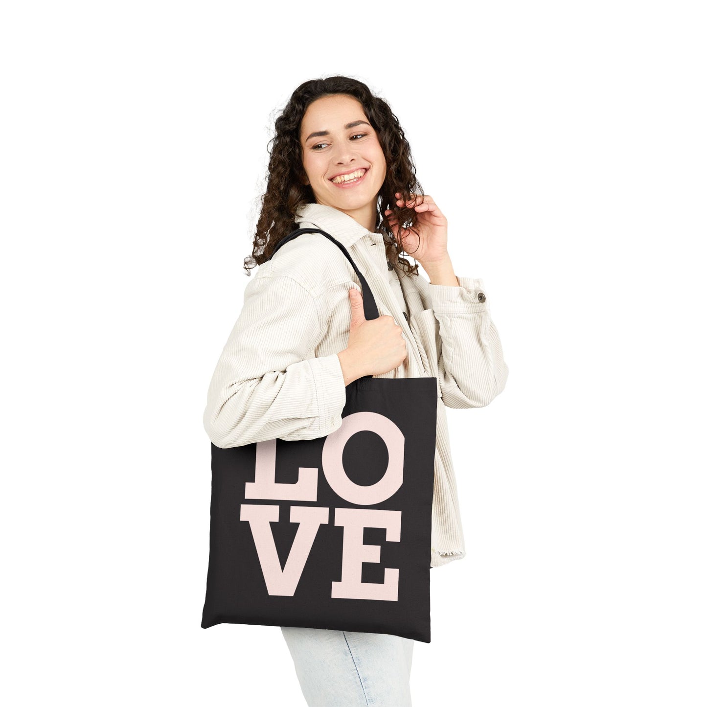 Love Canvas Tote Bag - Eco-Friendly Shopping, Gift for Her, Beach Bag, Grocery Tote, Stylish Everyday Use